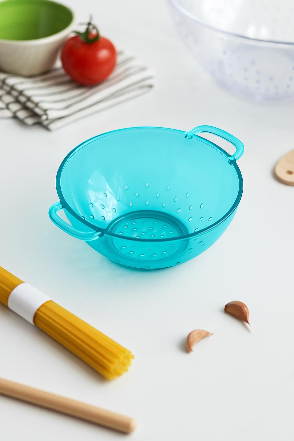 Akrilik Aquamarin Mini Pirinç Süzgeci 3 Su Bardağı Ölçülü Bakliyat Süzgeci Ew's 3