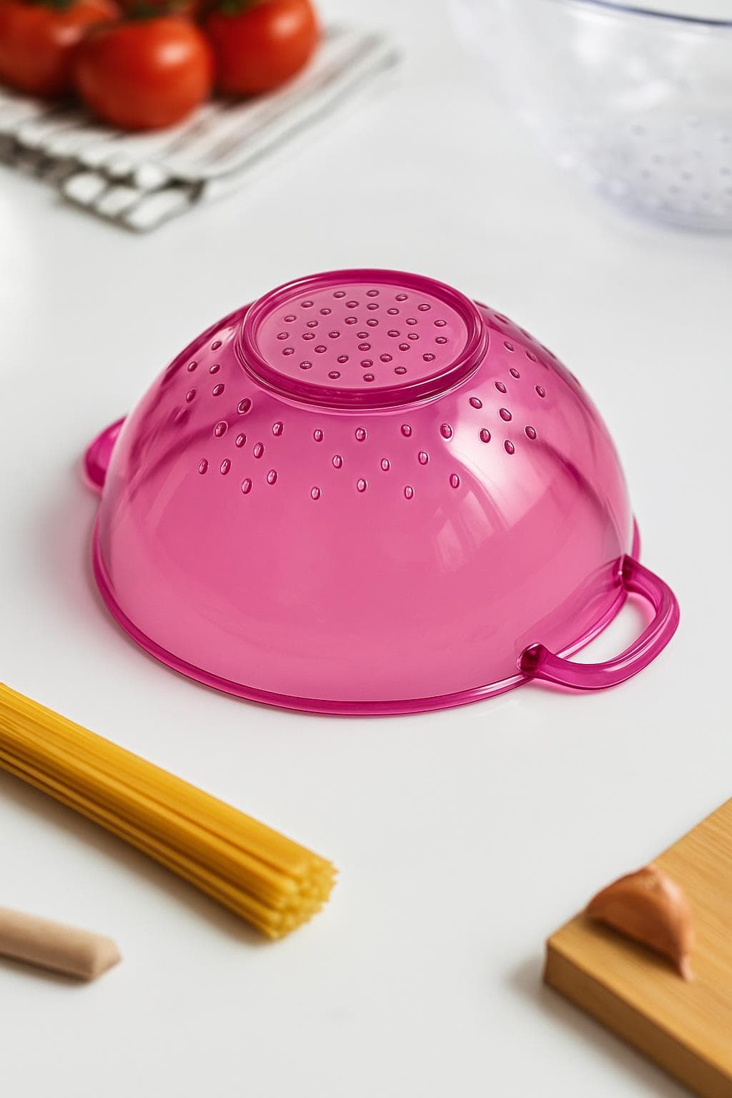 Akrilik Pembe Mini Pirinç Süzgeci 3 Su Bardağı Ölçülü Bakliyat Süzgeci Ew's 4
