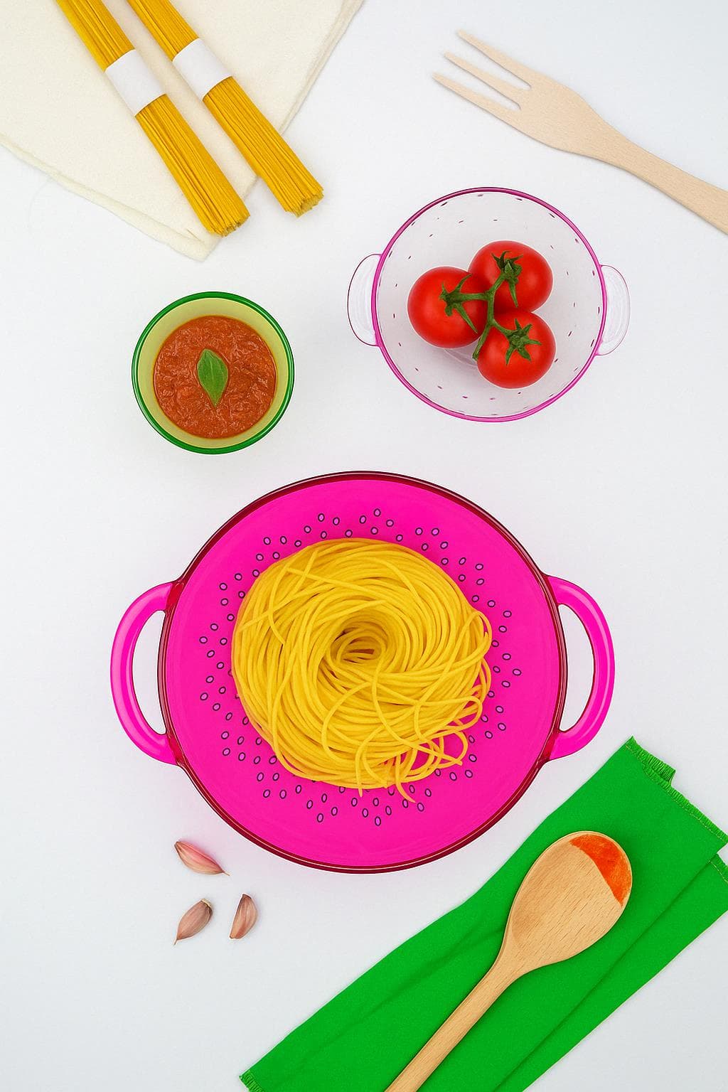 EW's Kitchenware Akrilik Pembe Makarna Süzgeci - Büyük Boy, Darbelere Dayanıklı, BPA İçermez 5