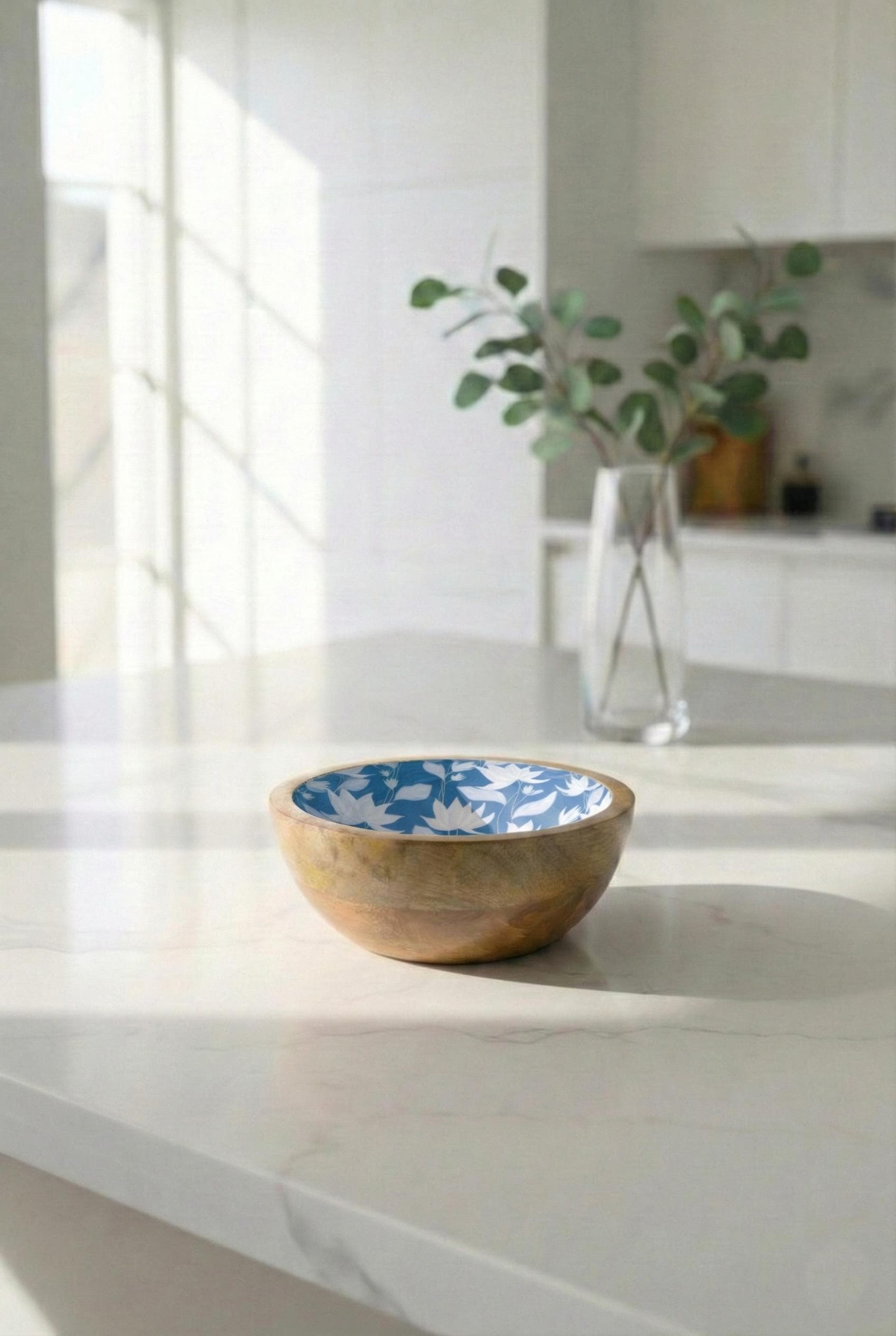 Mango Ağacı Sunum Servis Kasesi 20 cm Desenli Emaye Kaplama Dekoratif Kase