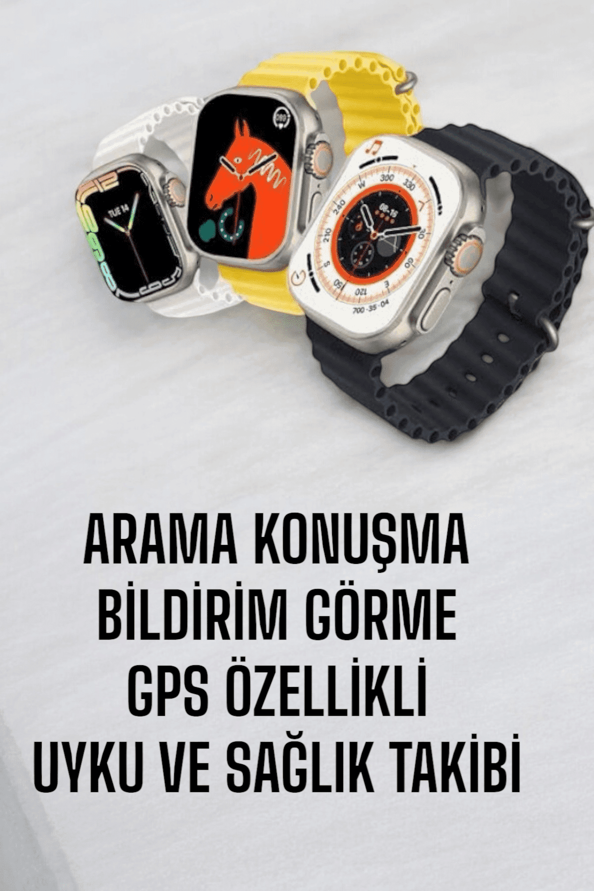 45 MM Gri Kasa Ultra Akıllı Saat Sesli Görüşme, Sağlık Takibi, Suya Dayanıklı 6