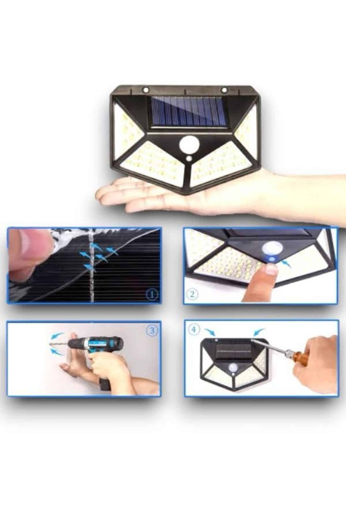 SENSÖRLÜ GÜNEŞ ENERJİLİ DUVAR LAMBASI 6