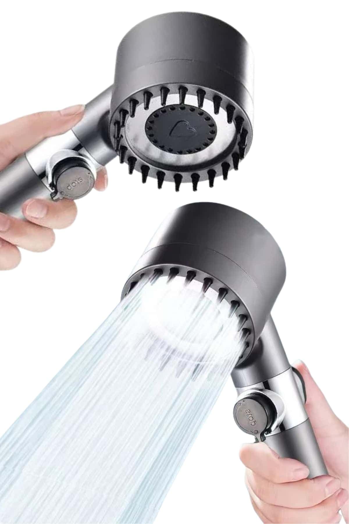 Yeni Nesil Duş Başlığı Paslanmaz Çelik Masaj Etkili Ergonomik Tasarım Su Basınçlı 3