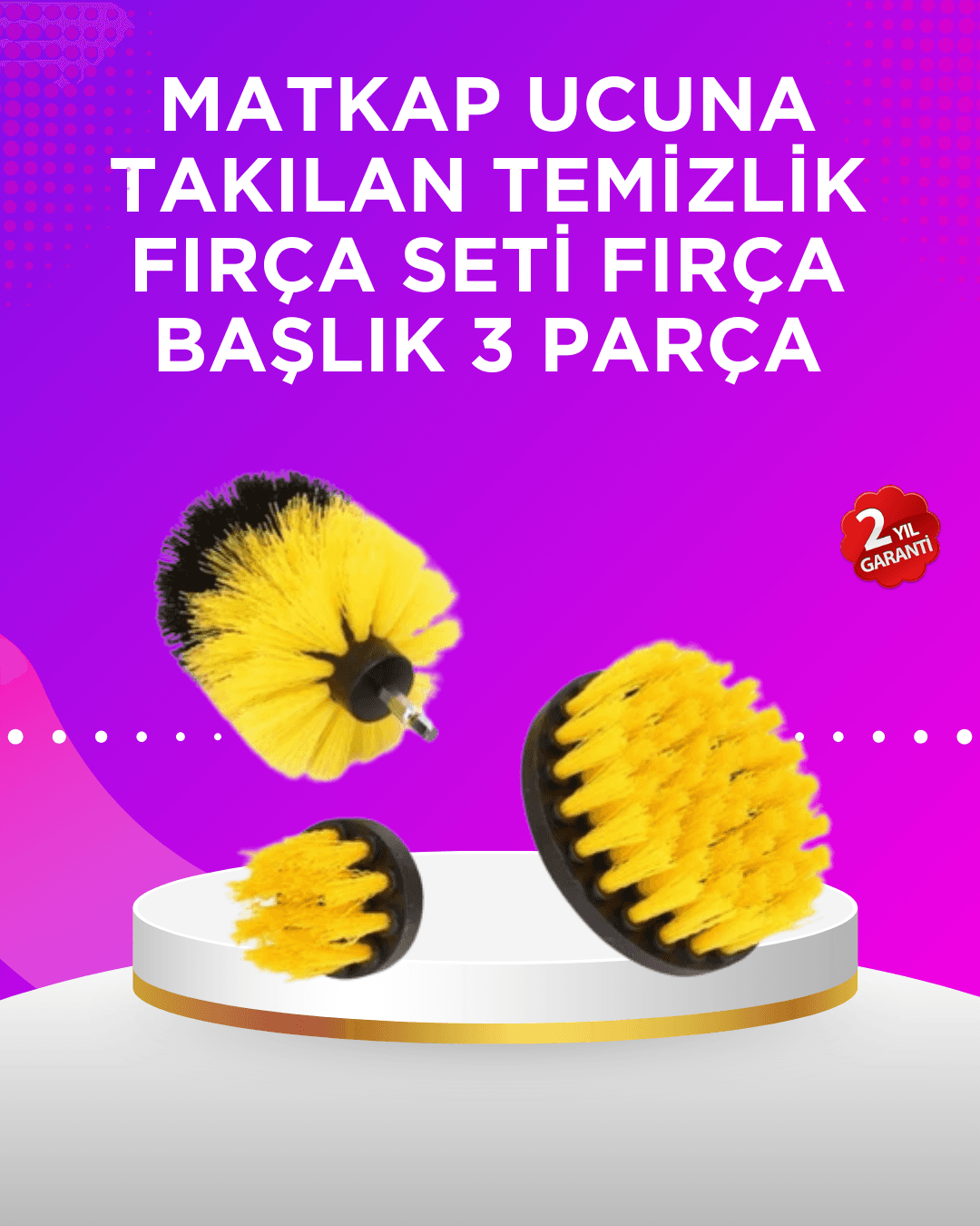 Matkap Ucu Temizlik Fırçası Seti Banyo Fayans Zemin İçin