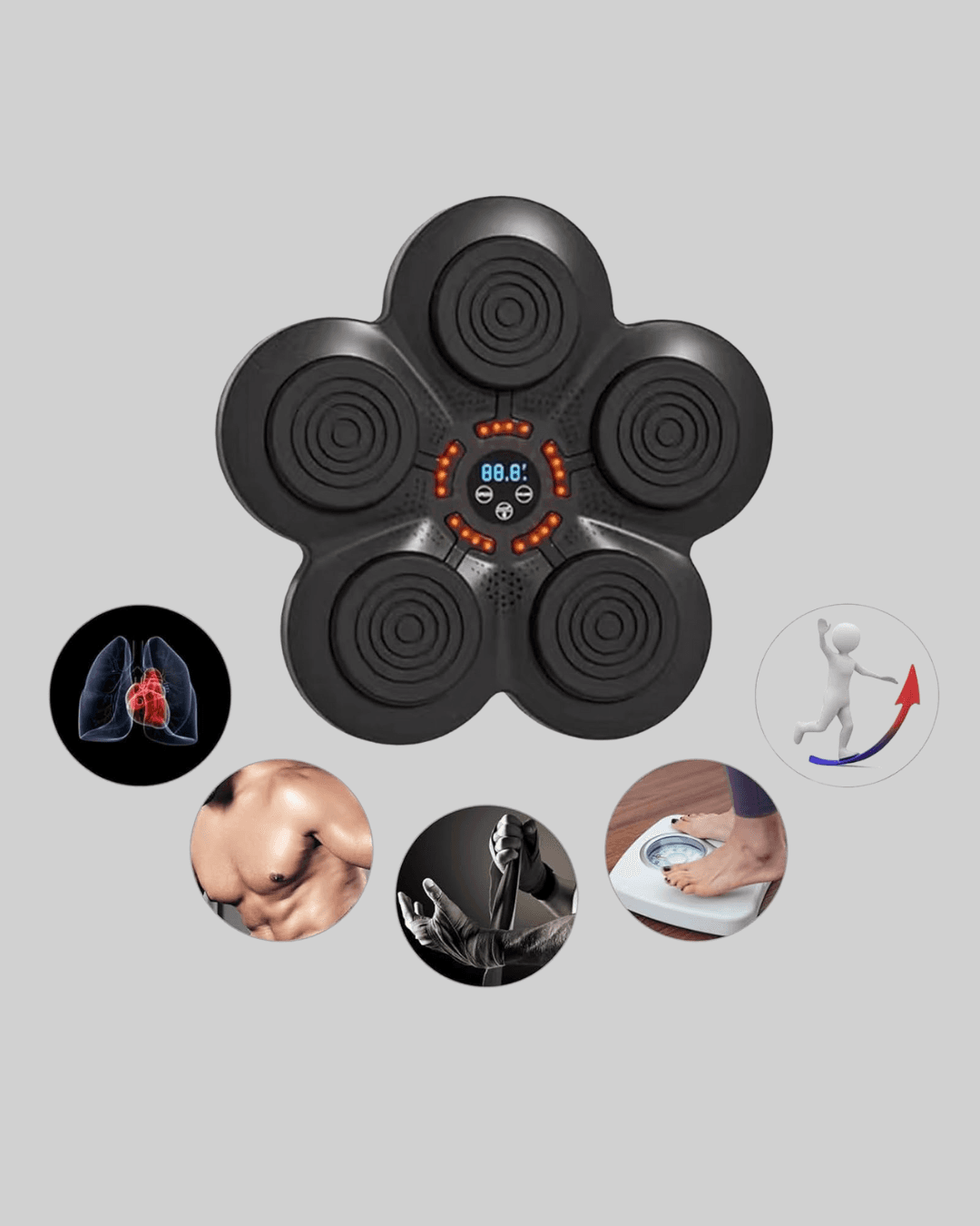 Bluetoothlu Akıllı Boks Antrenman Cihazı Işıklı Hedefli Kardiyo ve Fitness Aleti 5