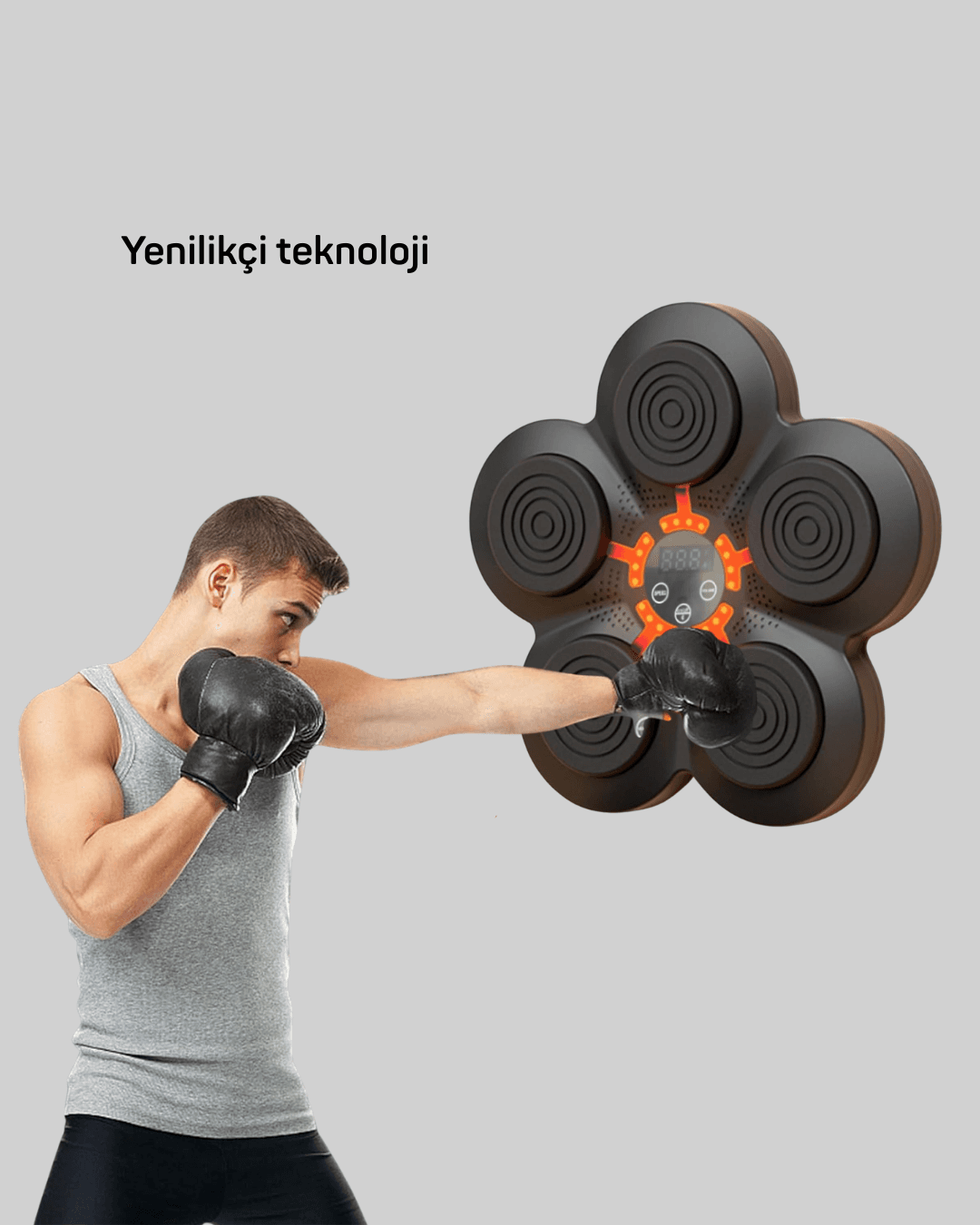 Bluetoothlu Akıllı Boks Antrenman Cihazı Işıklı Hedefli Kardiyo ve Fitness Aleti 4