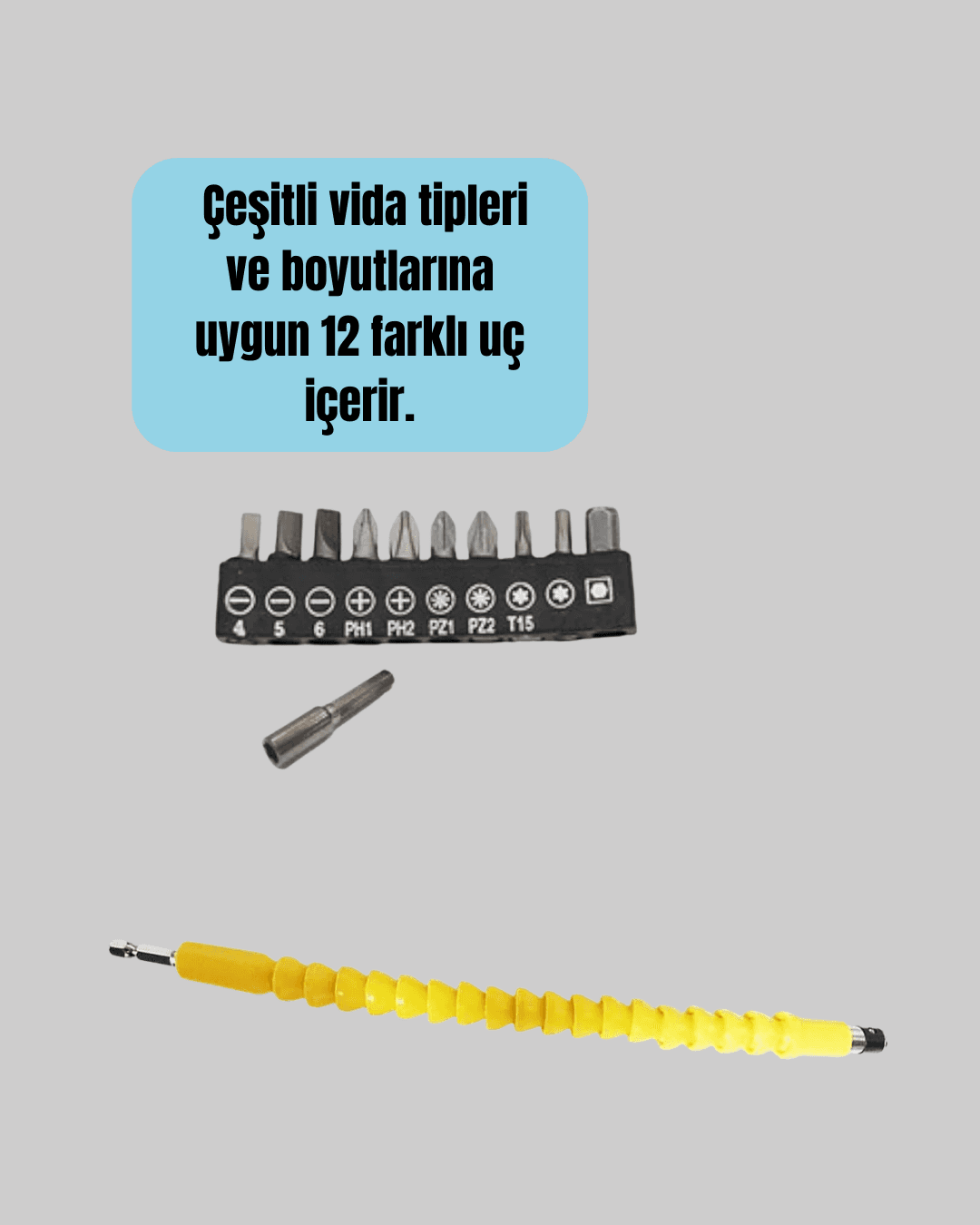 12 Parça Akrobat Vidalama Uç Seti Esnek Dar Alan Kullanım 3
