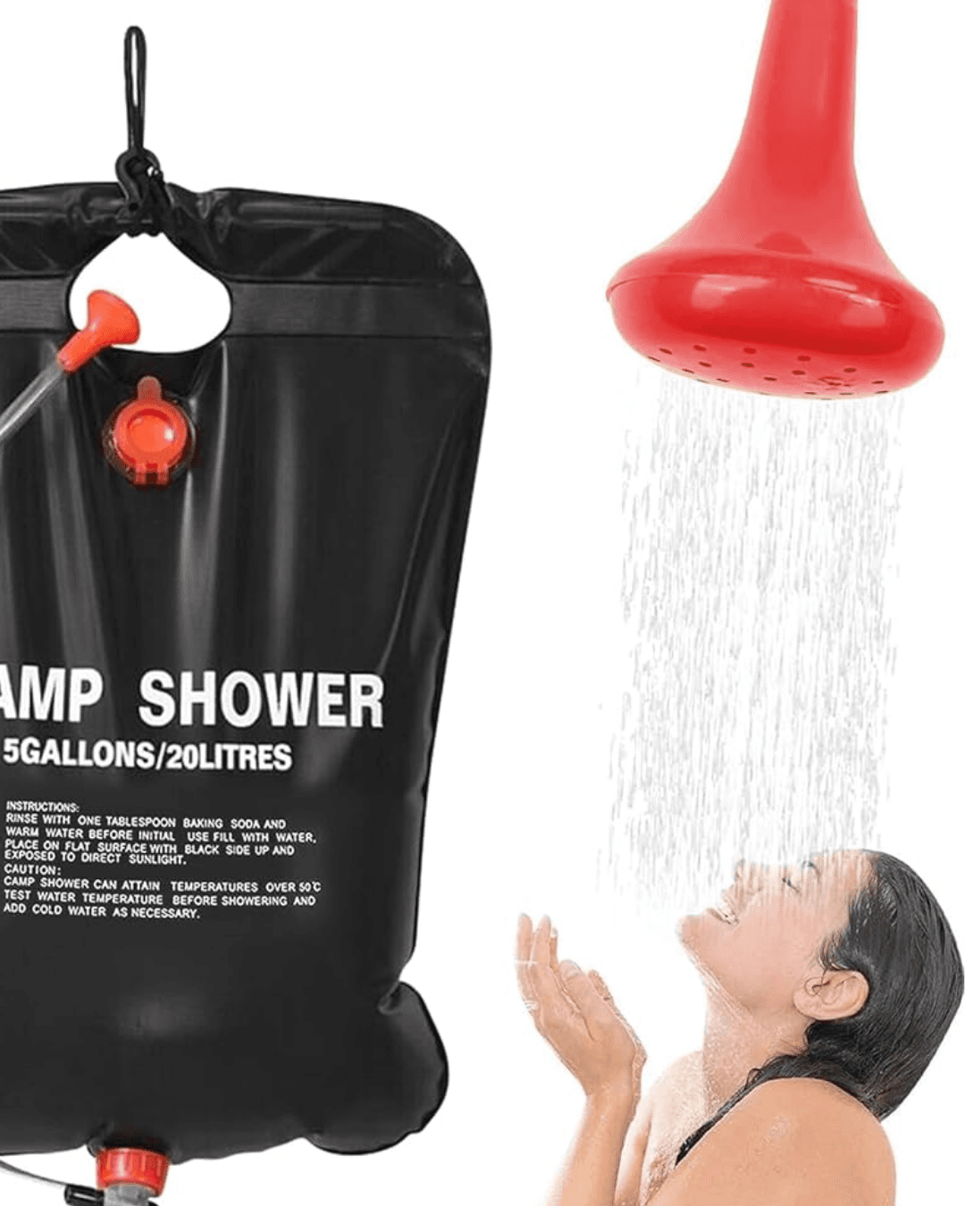 Solar Kamp Duşu 20 Litre Taşınabilir Şeffaf Su Seviyeli Dış Mekan Duş Sistemi 4