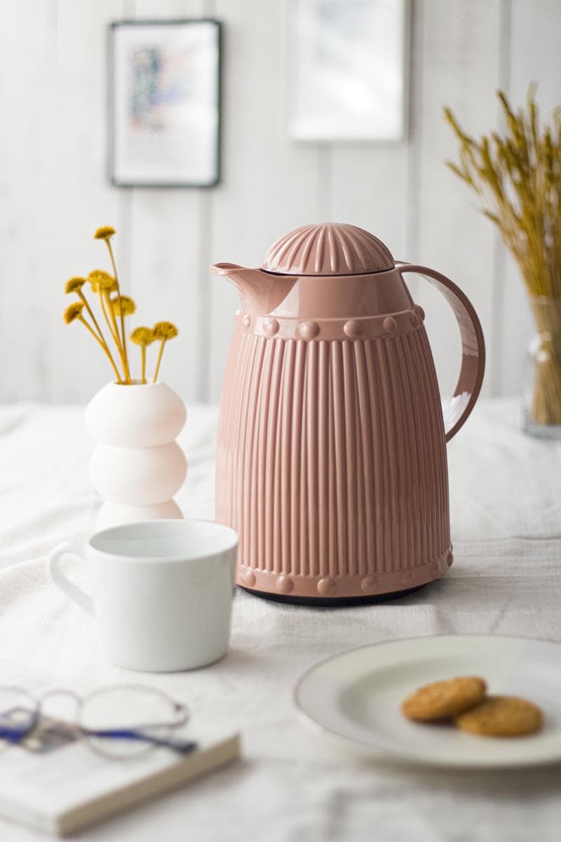 Premium 1 LT Cam İçli Termos - 12 Saat Sıcak 24 Saat Soğuk Tutar, Çay ve Su İçin