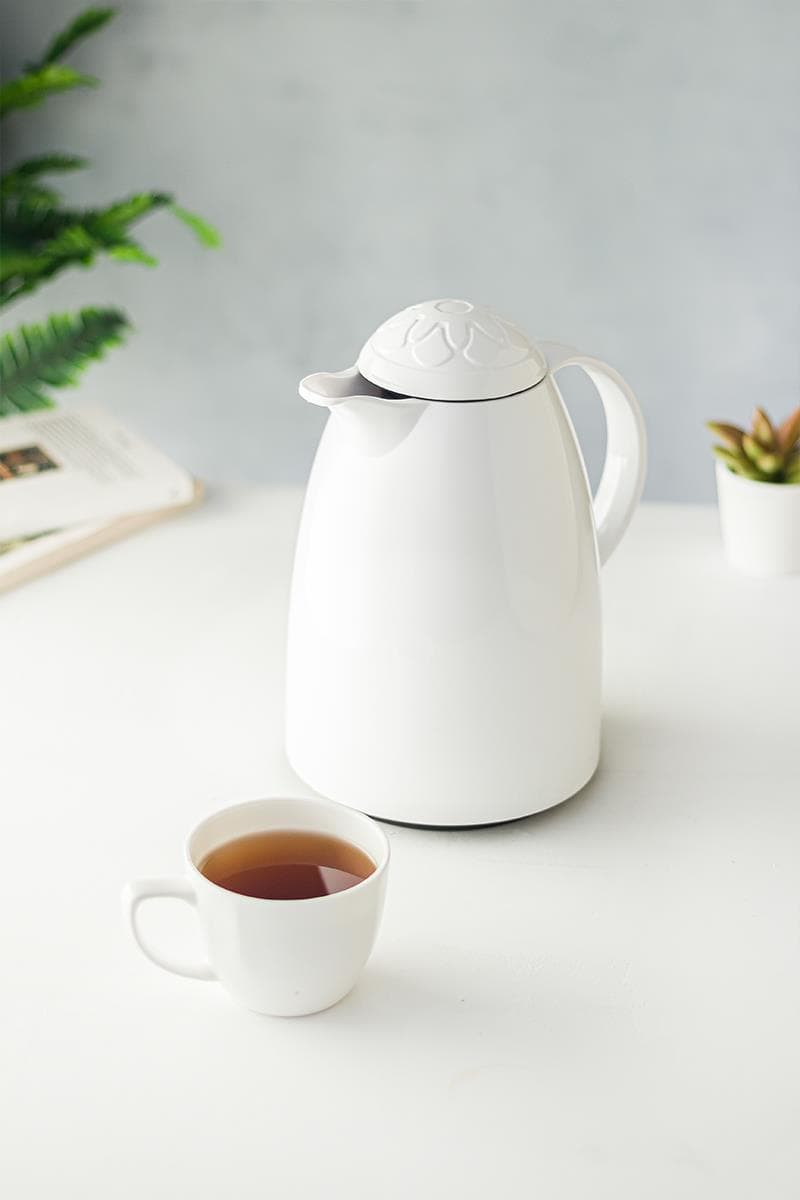 Premium Cam İçli Termos - 1 Lt Isı Yalıtımlı Çay ve Su Termosu (12 Saat Sıcak Tutar)