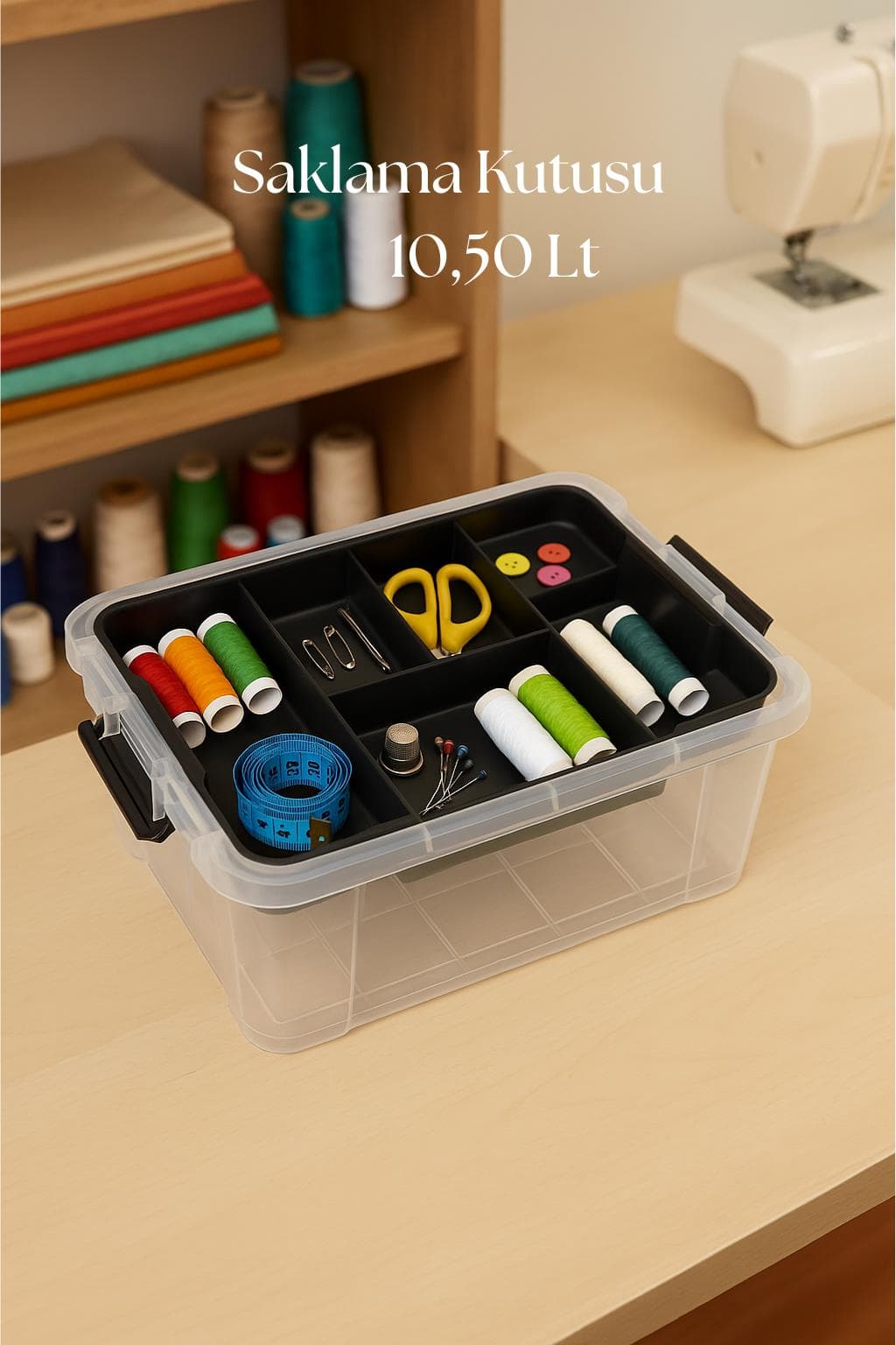 10,5 L Şeffaf Saklama Kutusu & Organizer Düzenleme Kutusu