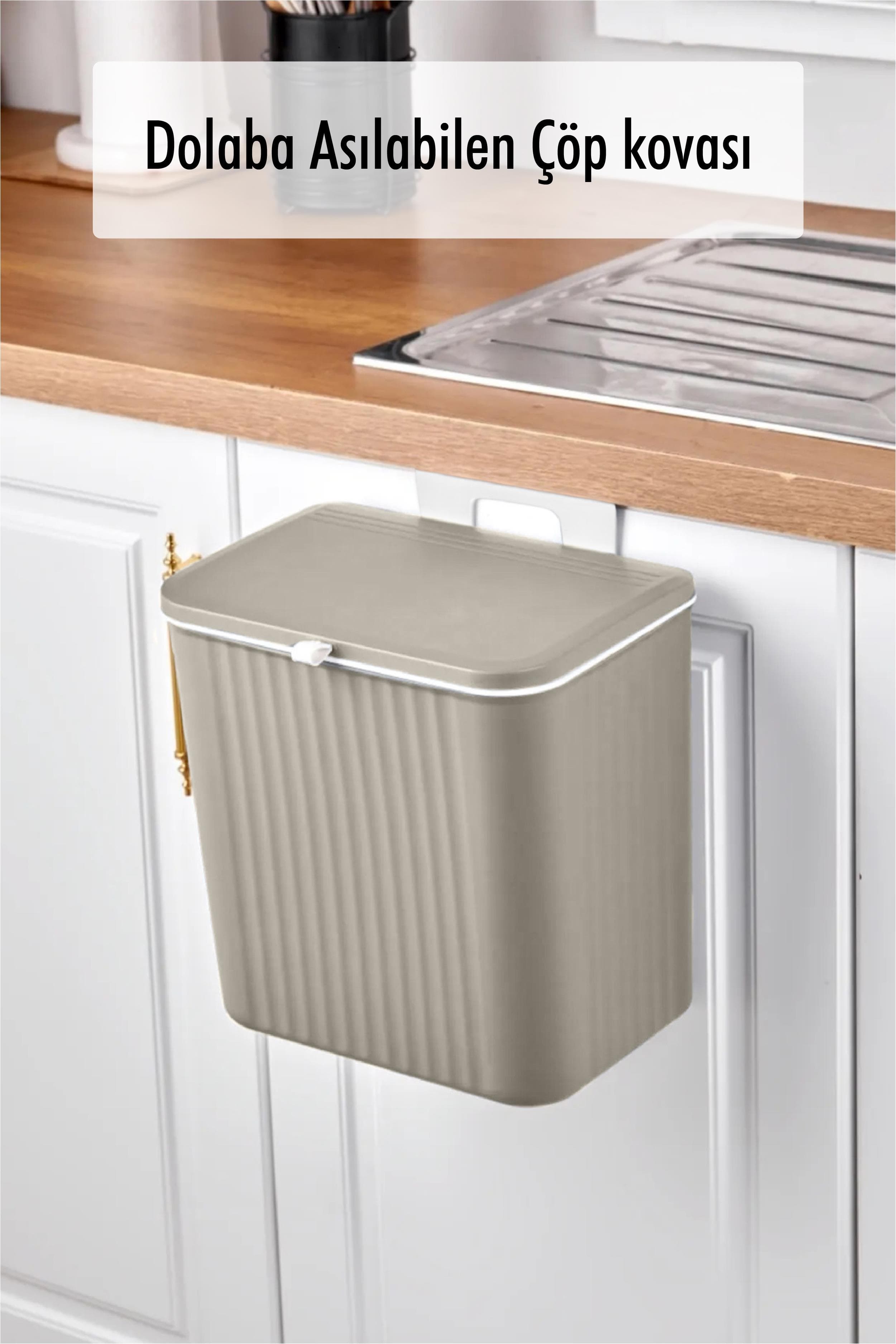 15 Lt Dolap Kapağına Asılabilen Çöp Kovası (Vizon)
