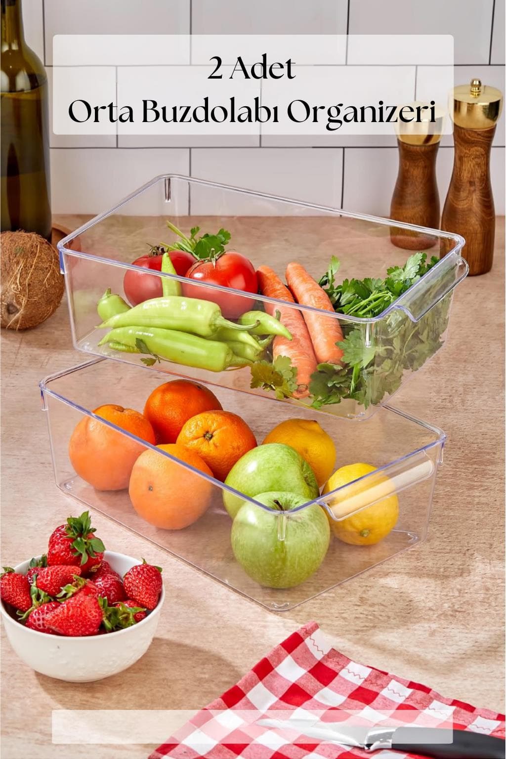 2 Li Buzdolabı Organizeri & Buzdolabı Düzenleyici 4,5 lt