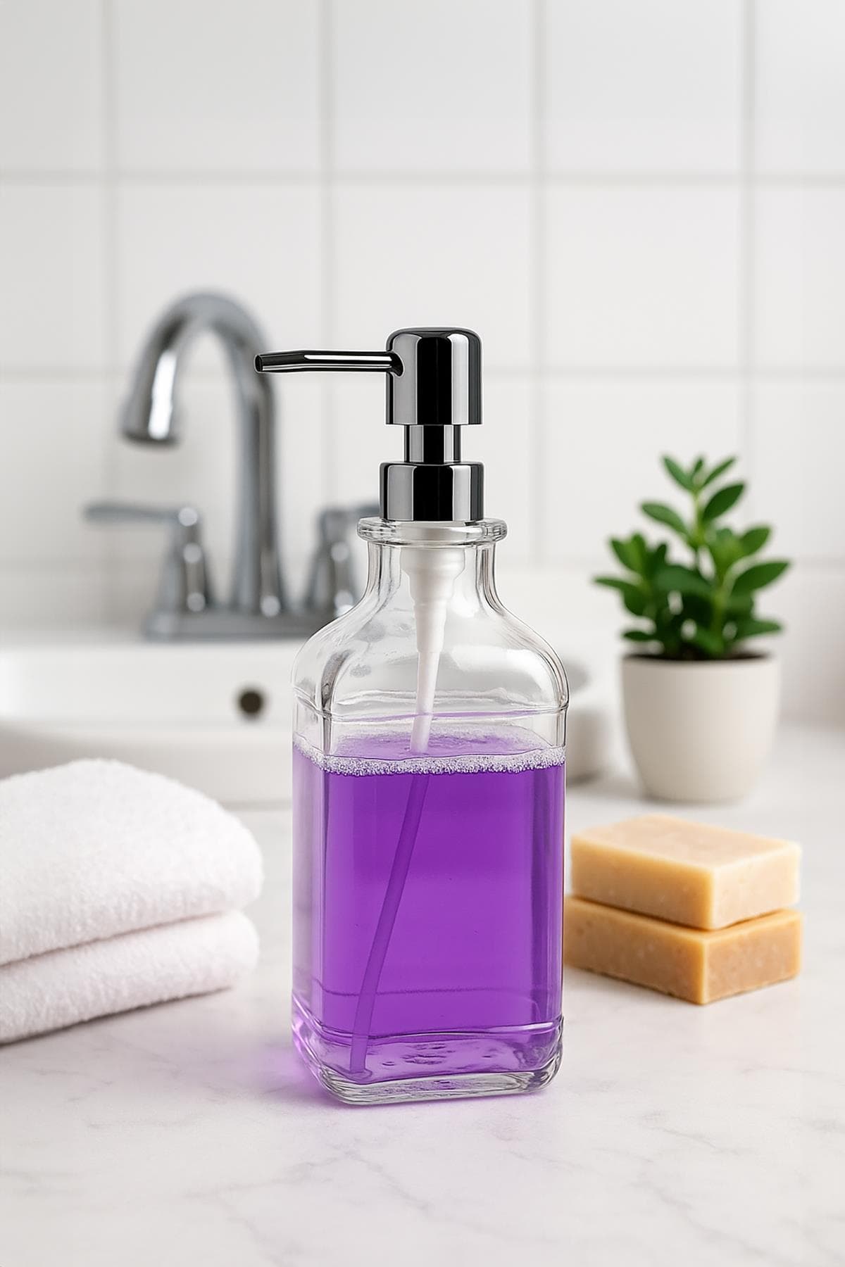 Cam Kare Sıvı Sabunluk 750 ml