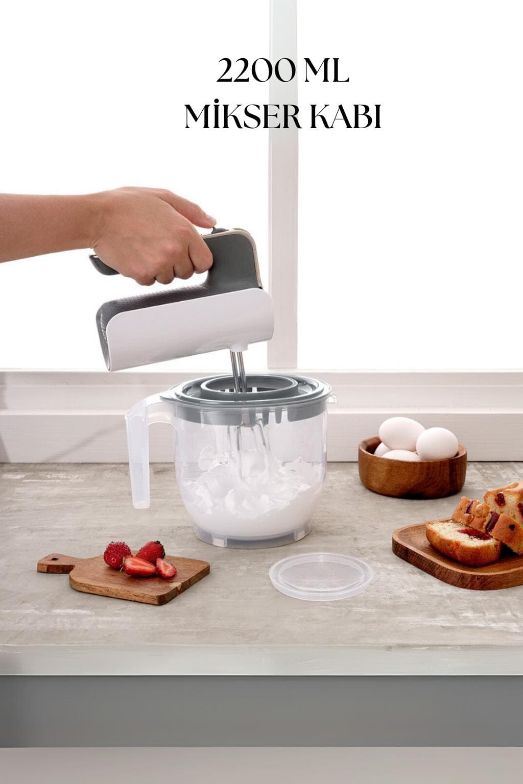 2200 Ml Mikser Kabı Mavi & Ölçü Kabı & Saklama Kabı-DNY0026