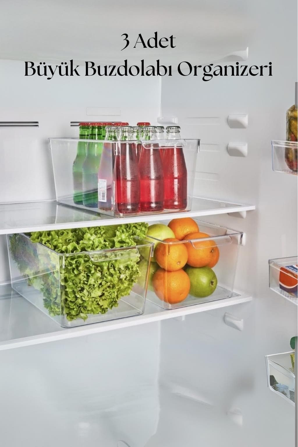 3 Lü Buzdolabı Organizeri & Buzdolabı Düzenleyici 6 lt