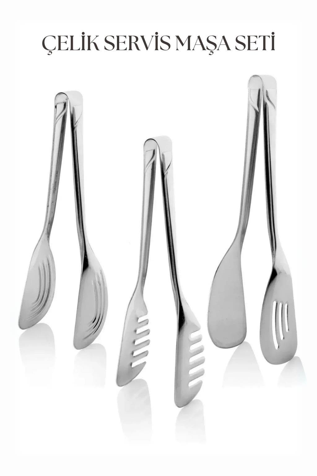 3’lü Servis Maşa Seti & Servis Seti & Sunum Servis Seti 22 Cm