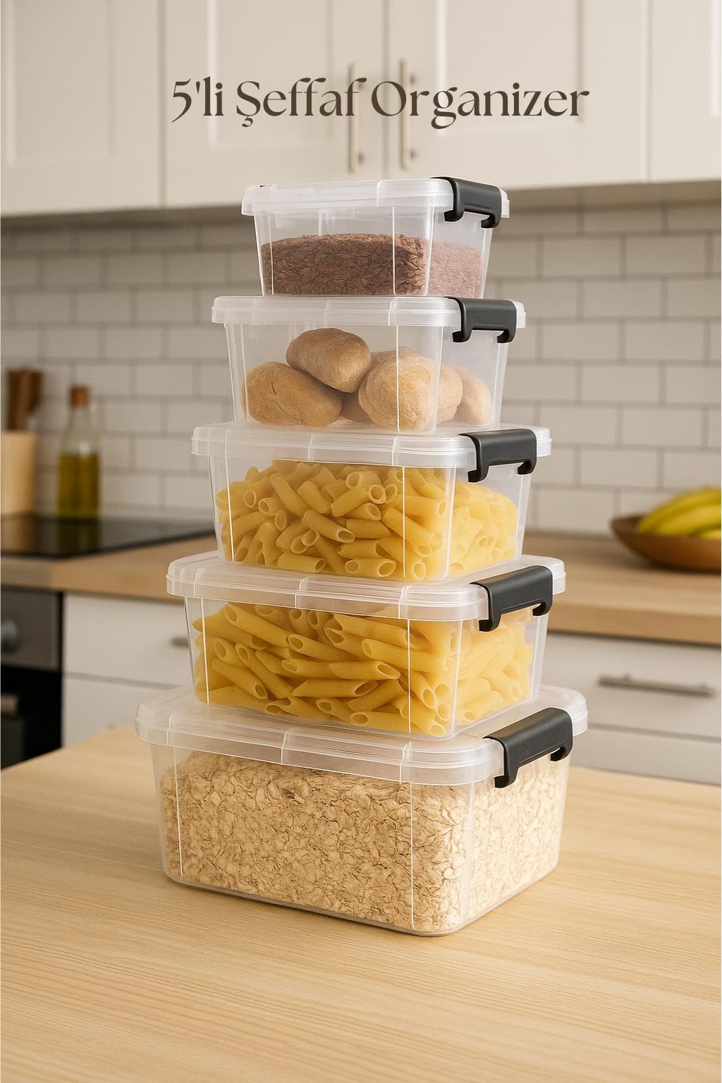 5’li Şeffaf Saklama Kutusu & Düzenleme Kutusu Mix Set-DNY0040