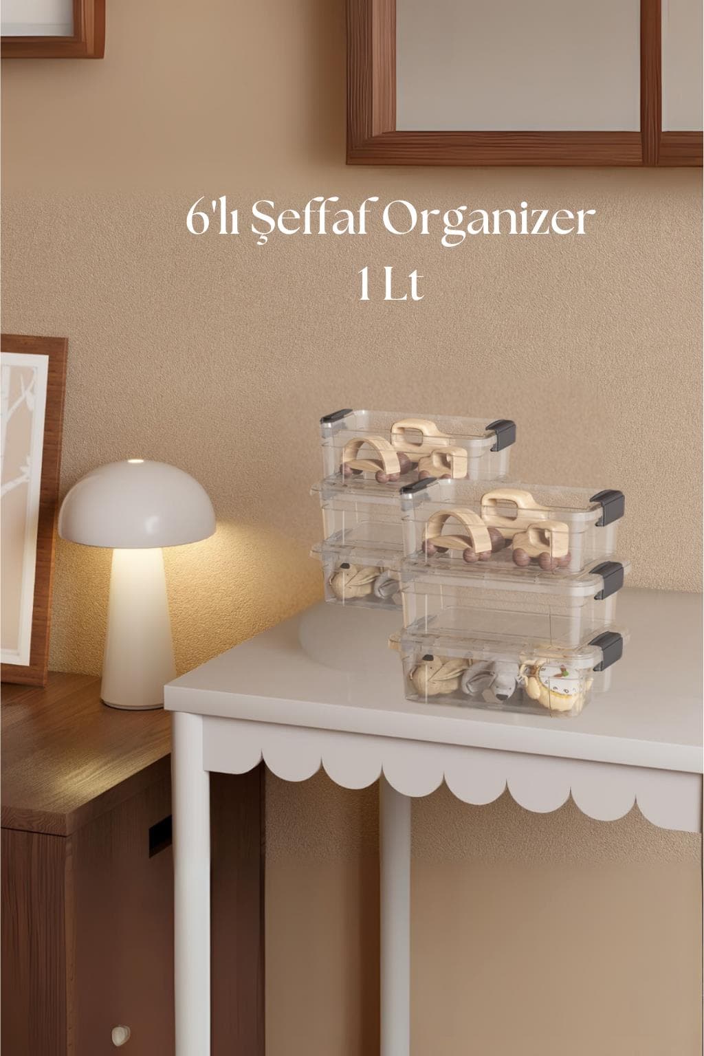 6’lı Şeffaf Saklama Kutusu & Düzenleme Kutusu 1 Lt