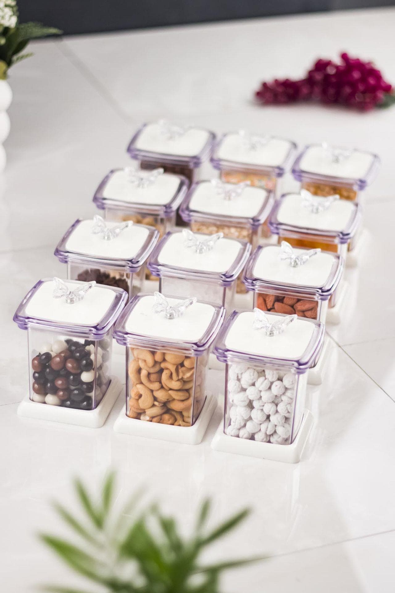 Premium Akrilik Baharatlık Seti 12'li 200ml - Kırılmaz, Bulaşık Makinesinde Yıkanabilir