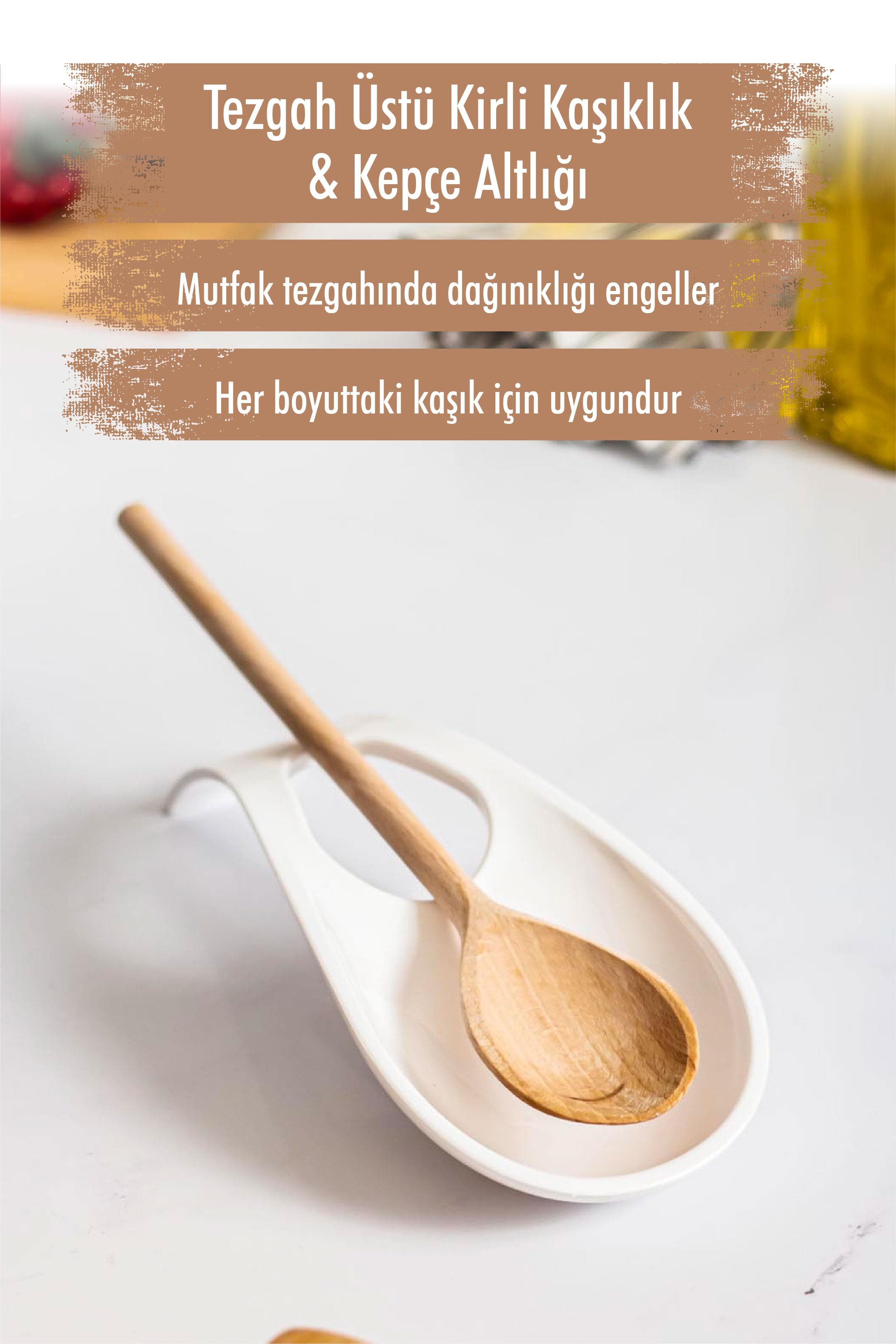 Premium Akrilik Kirli Kaşıklık - Tezgah Üstü Dayanıklı Kepçe Altlığı ve Düzenleyici