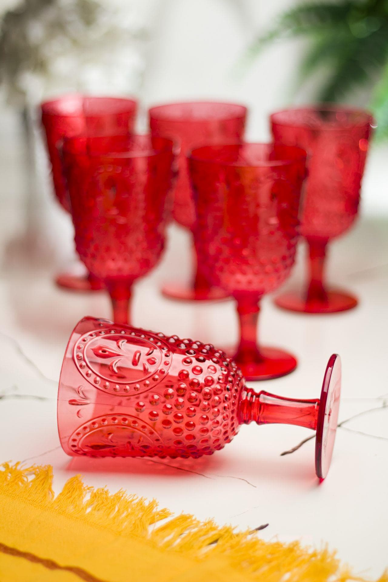 Premium Akrilik 6'lı Kadeh Seti - Kırılmaz, 450 ml Su Meşrubat ve Kahve Bardağı