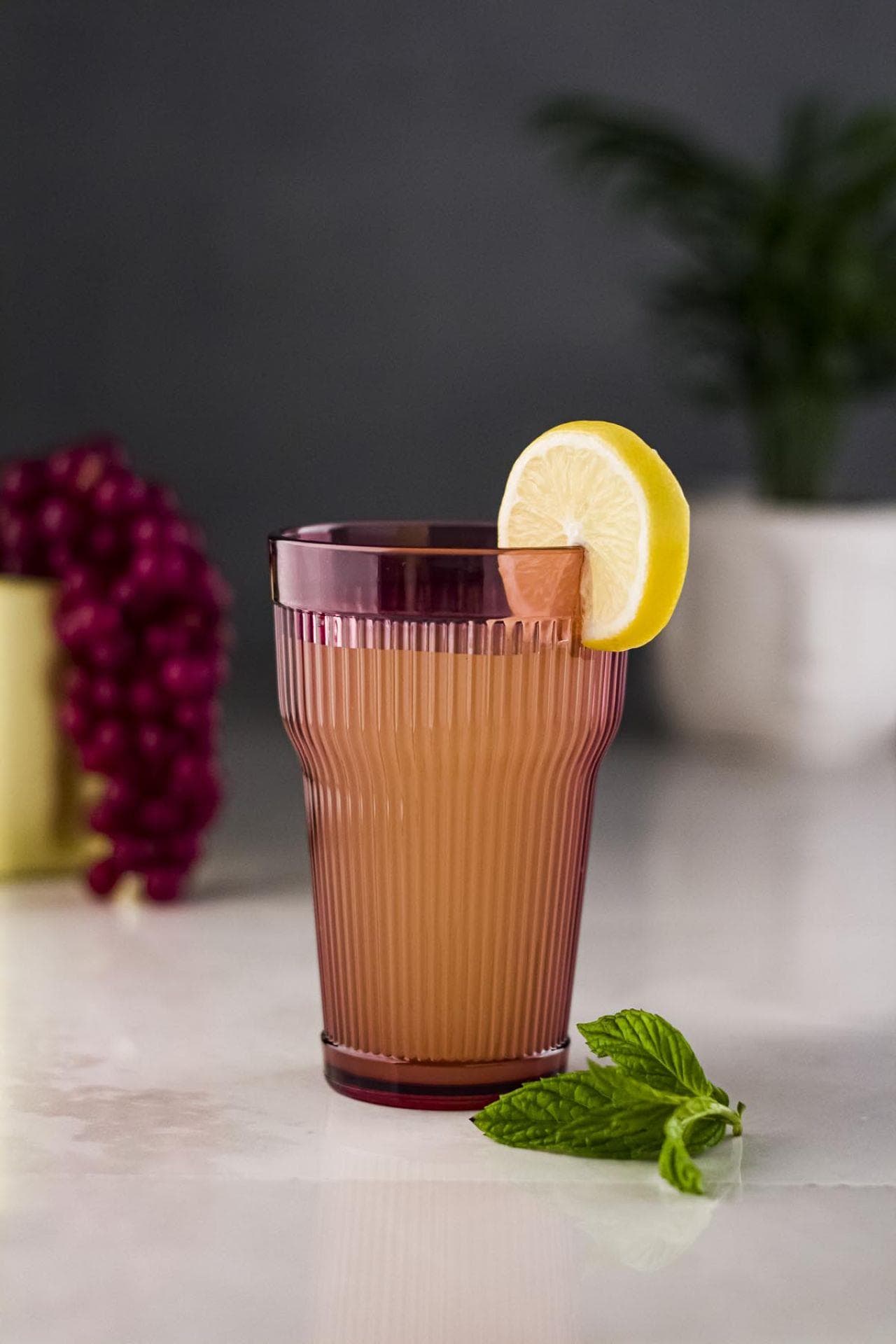 Premium Akrilik Mürdüm Tekli Uzun Bardak - 400 ml Kırılmaz Su ve Meşrubat Bardağı