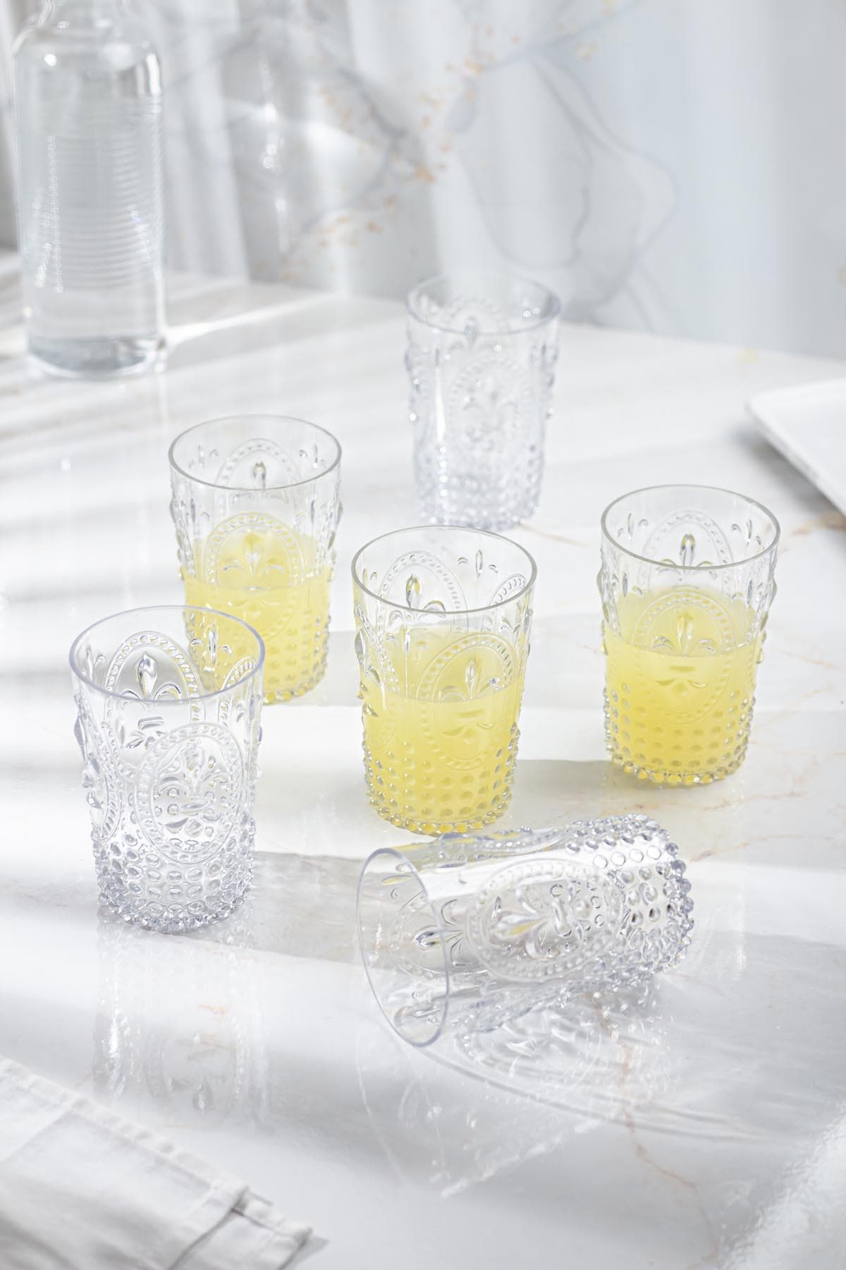 Premium Akrilik 6'lı Bardağı Seti - Kırılmaz 400 ml Su, Meşrubat ve Kahve Bardağı