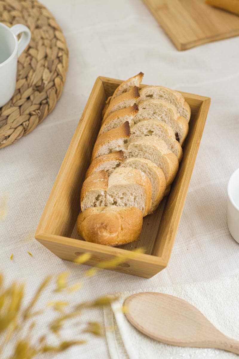 Premium Bambu Ekmek Sepeti - 25x13x5 Cm Doğal ve Şık Sofra Sunumu