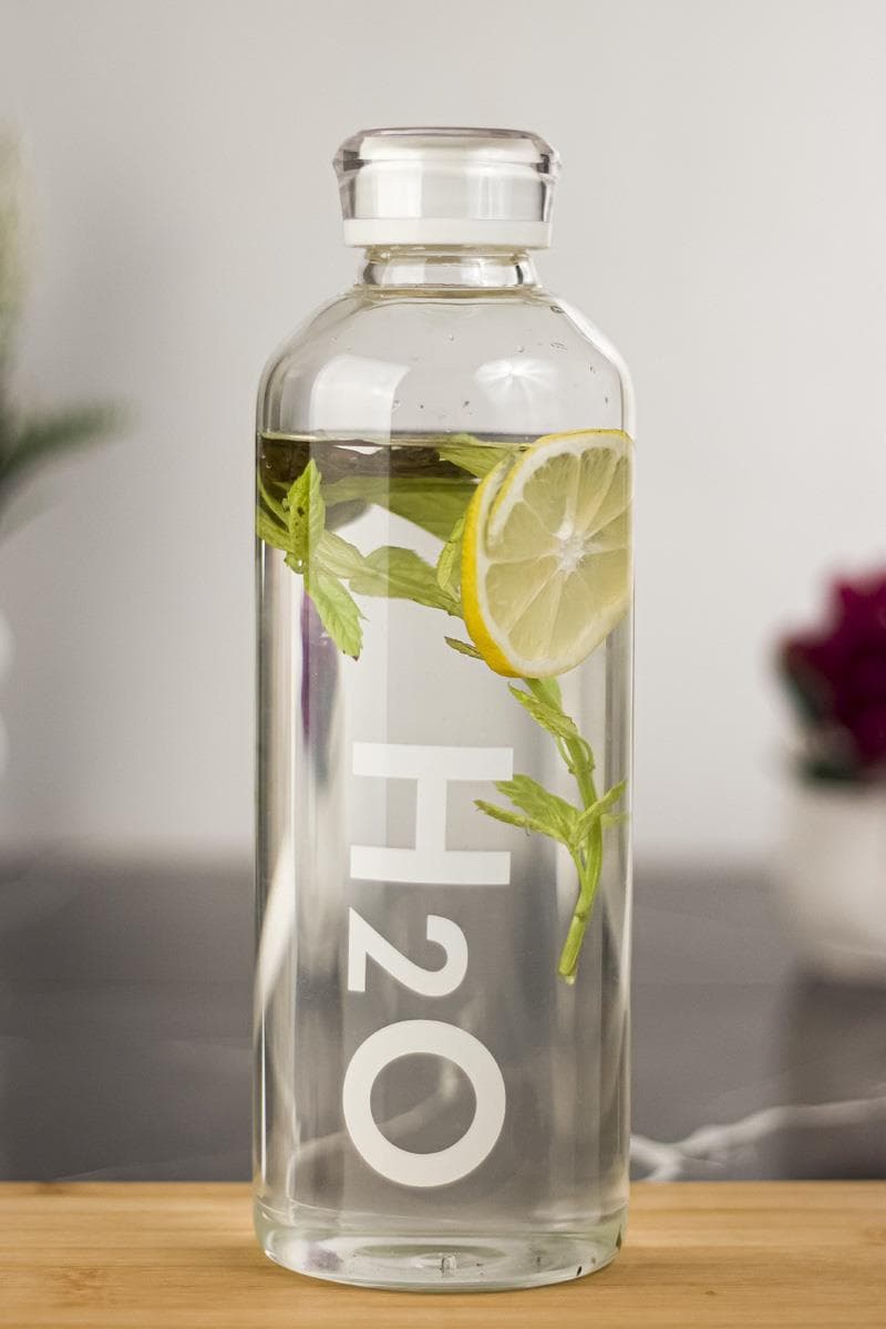 Premium Borosilikat Cam Su Şişesi 1000 ML - Vakum Kapaklı, Isıya Dayanıklı Matara