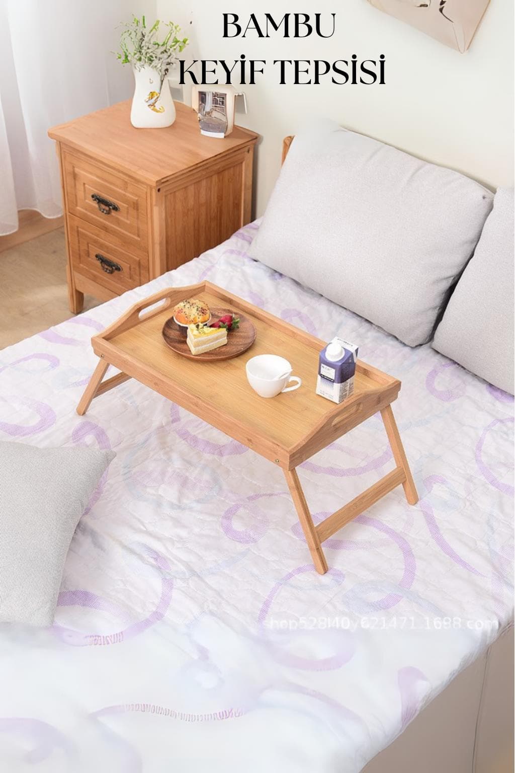 Katlanabilir Bambu Keyif Tepsisi