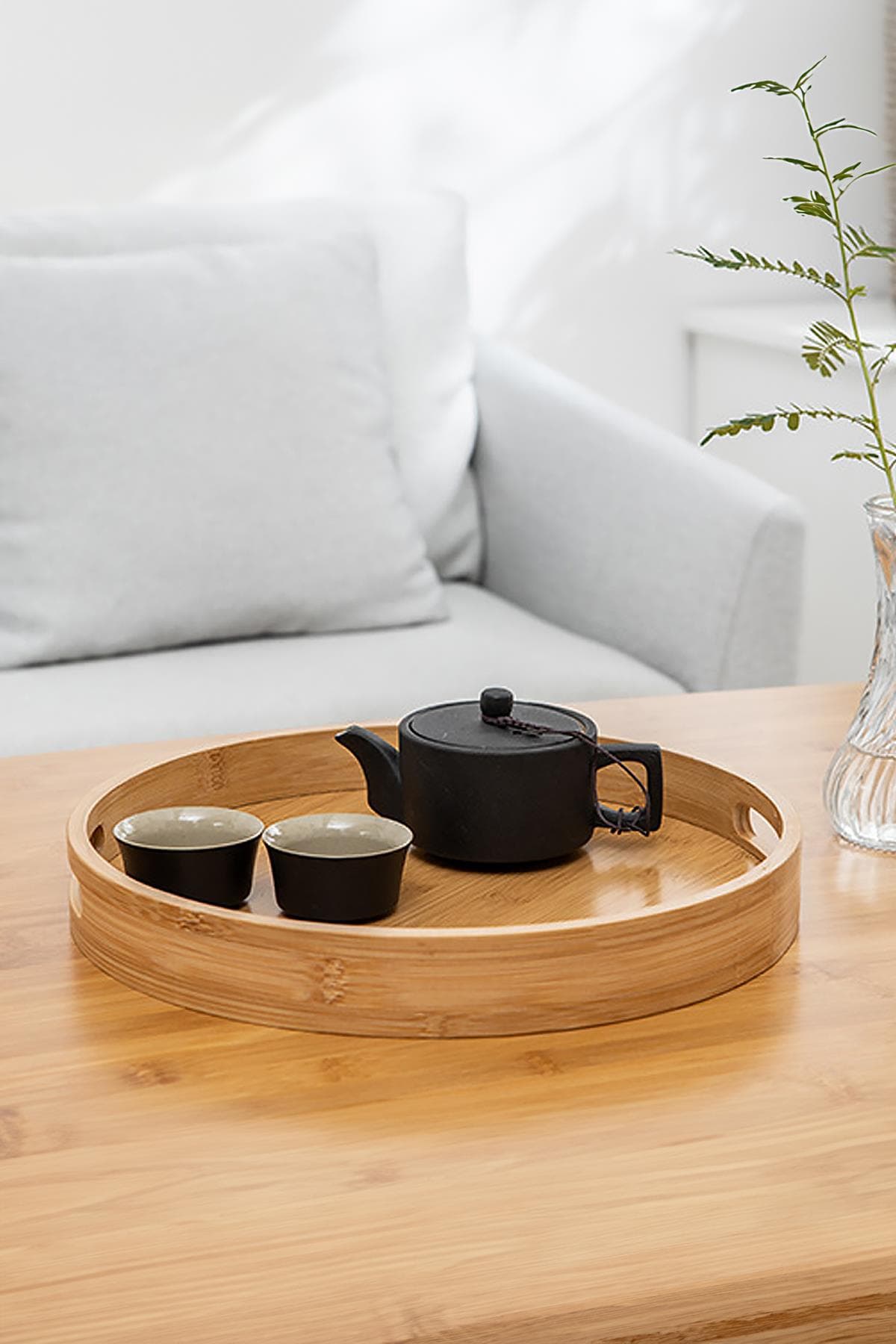 Yuvarlak Bambu Tepsi 40 cm