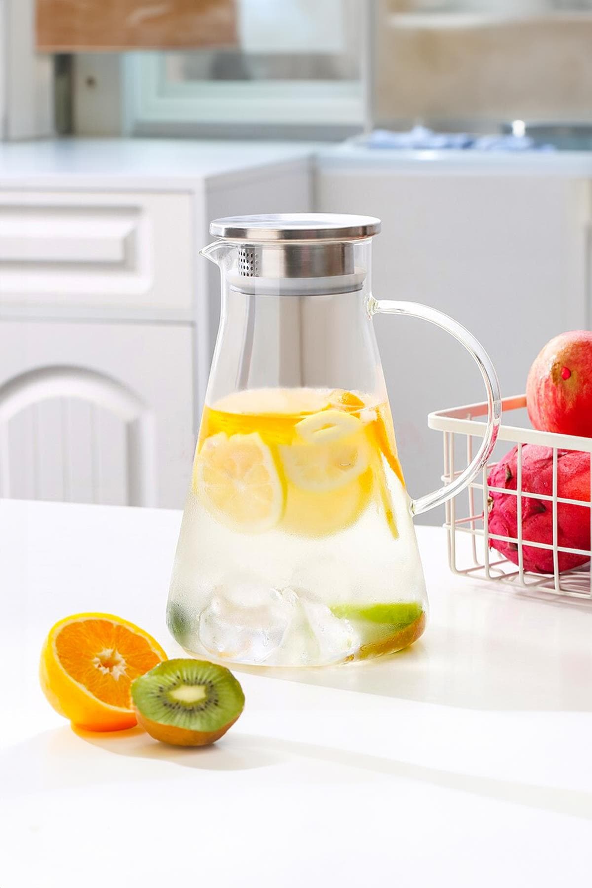 Borosilikat Cam Sürahi Karaf 1,5 lt-ASM0581