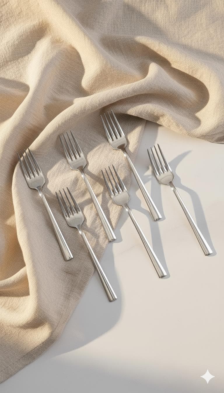 6’lı Paslanmaz Çelik Yemek Çatal Seti Lüks Murat