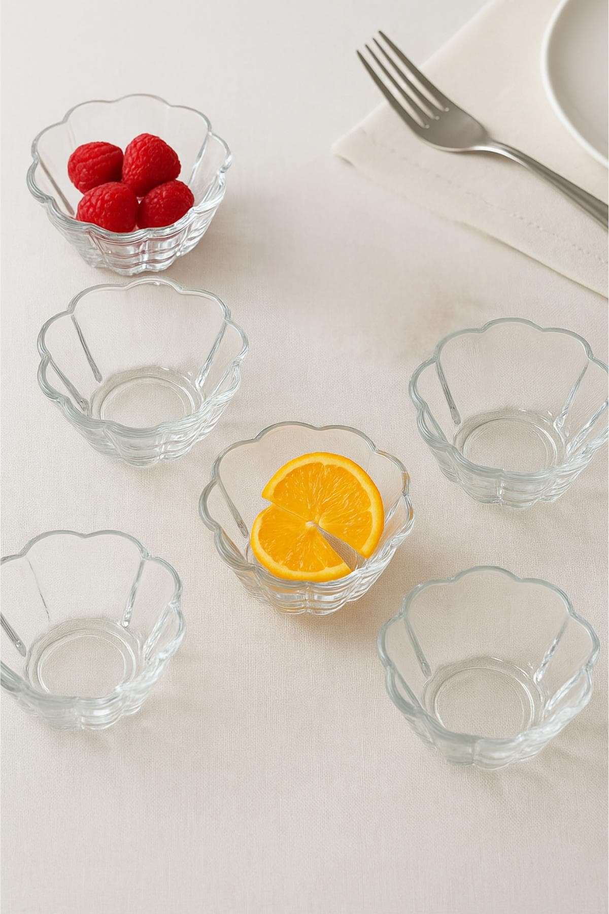 6’lı Cam Desenli Kase Seti 125 ml