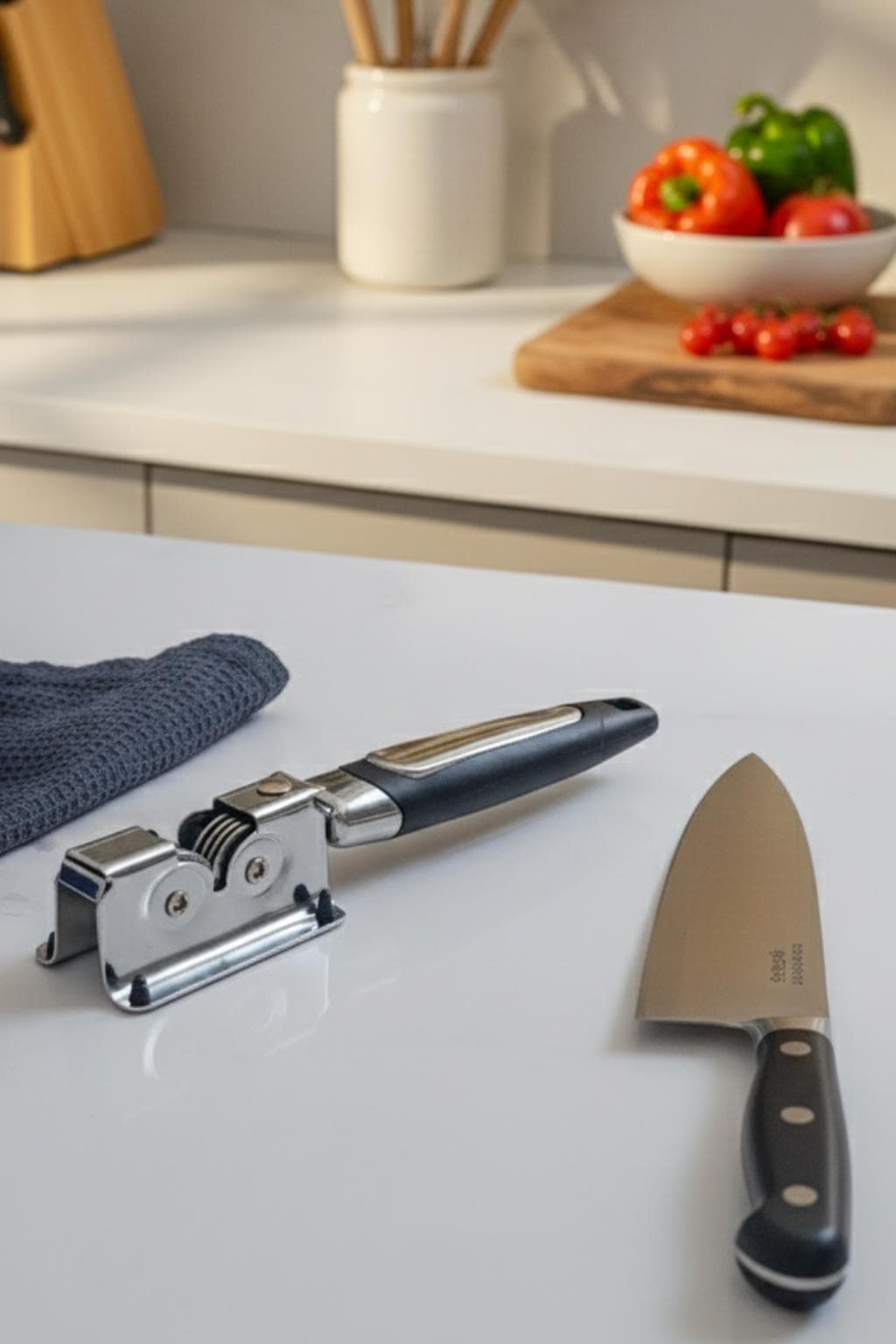 Paslanmaz Çelik Bıçak Bileyici El Tipi Masaüstü Bileme Aparatı Siyah