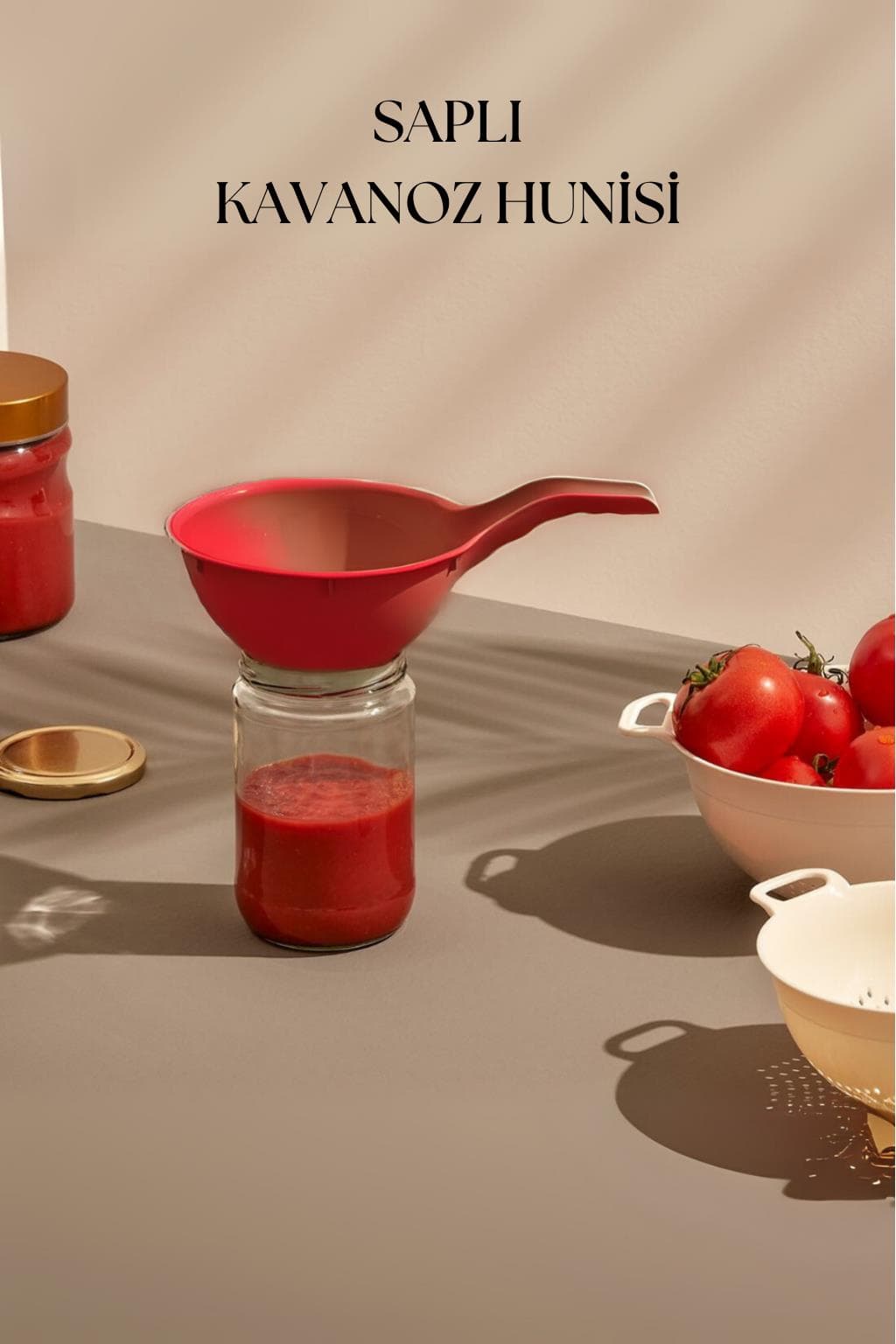 Saplı Kavanoz Hunisi Kırmızı-DNY0033