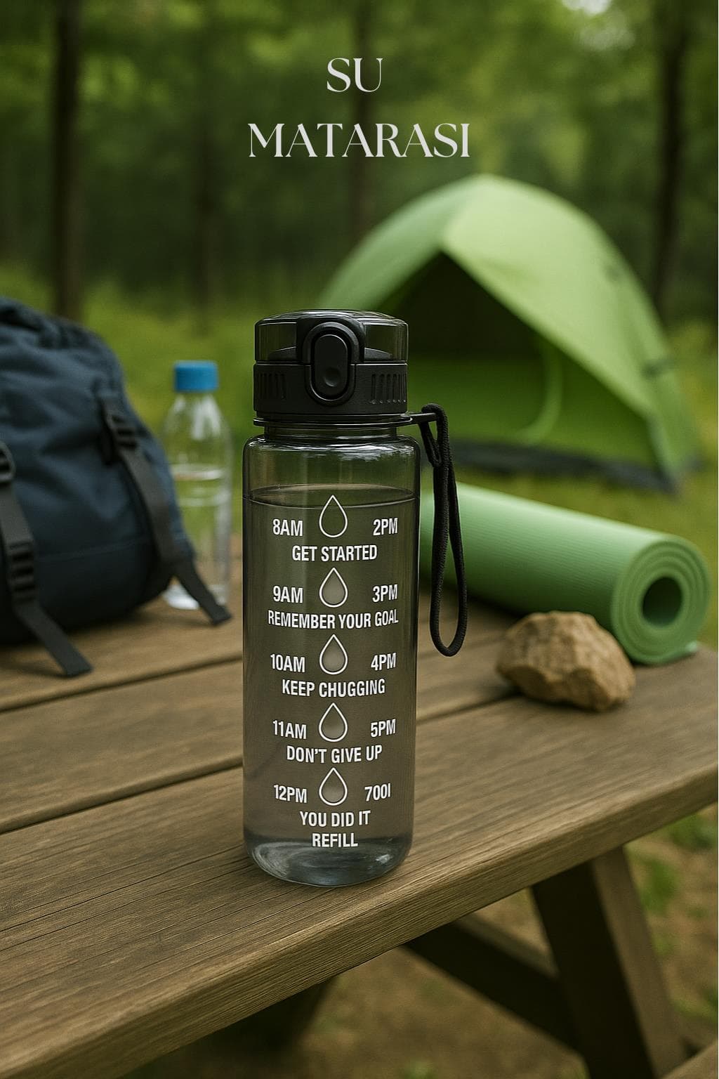 Suluk & Su Şişesi & Sporcu Matara Füme 1000 ml