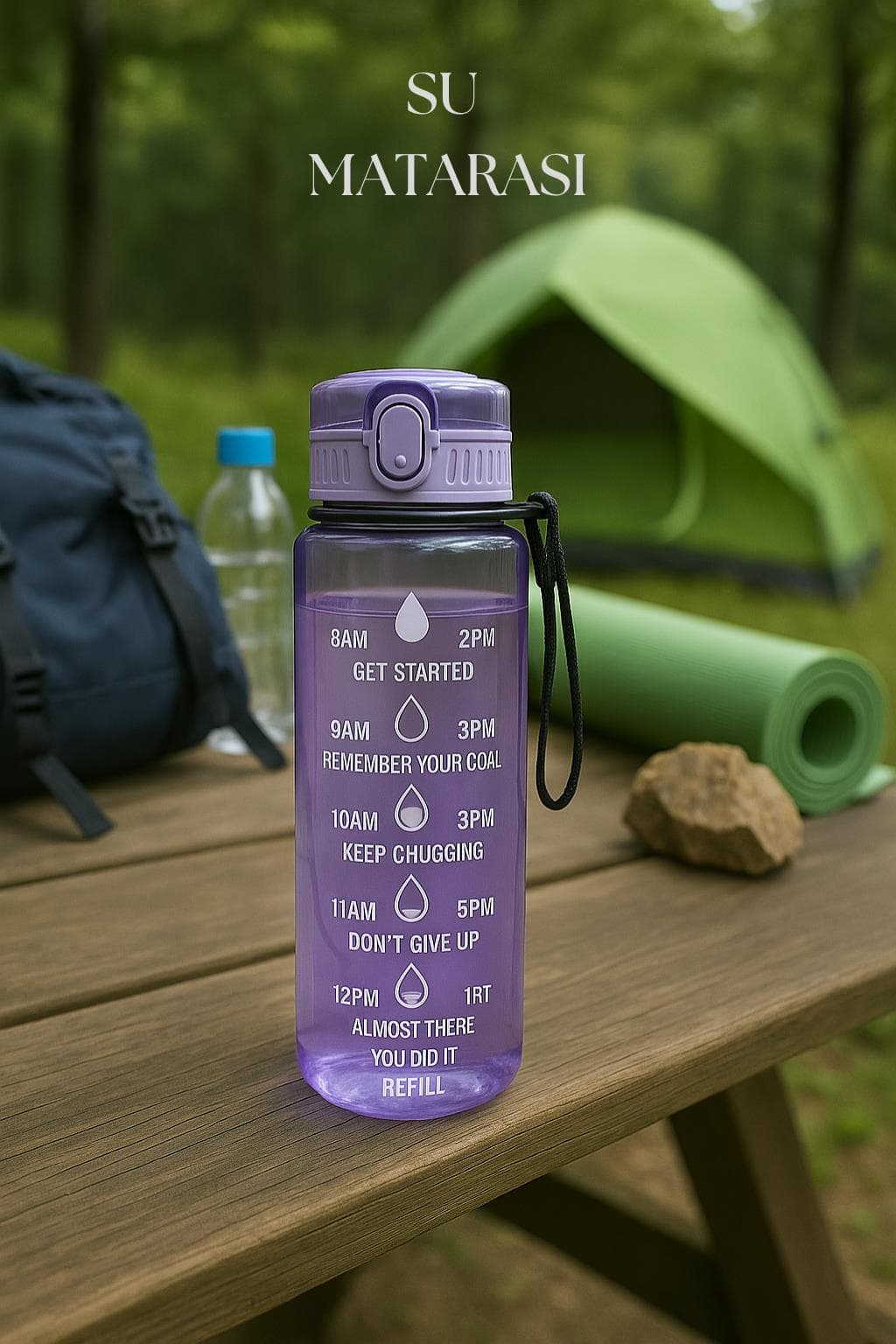 Suluk & Su Şişesi & Sporcu Matara Mor 1000 ml