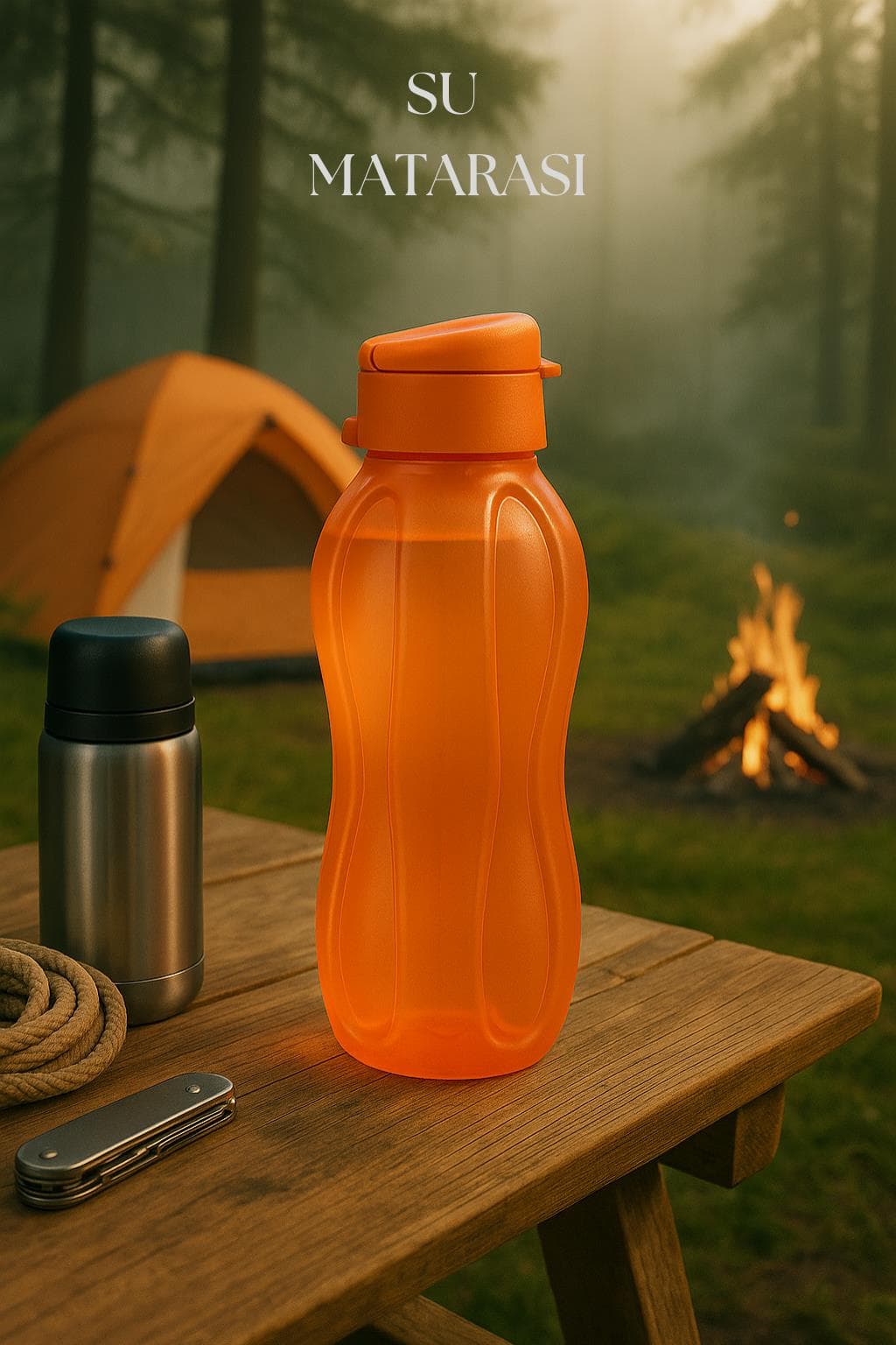 Suluk & Su Şişesi & Sporcu Matara Turuncu 1 lt