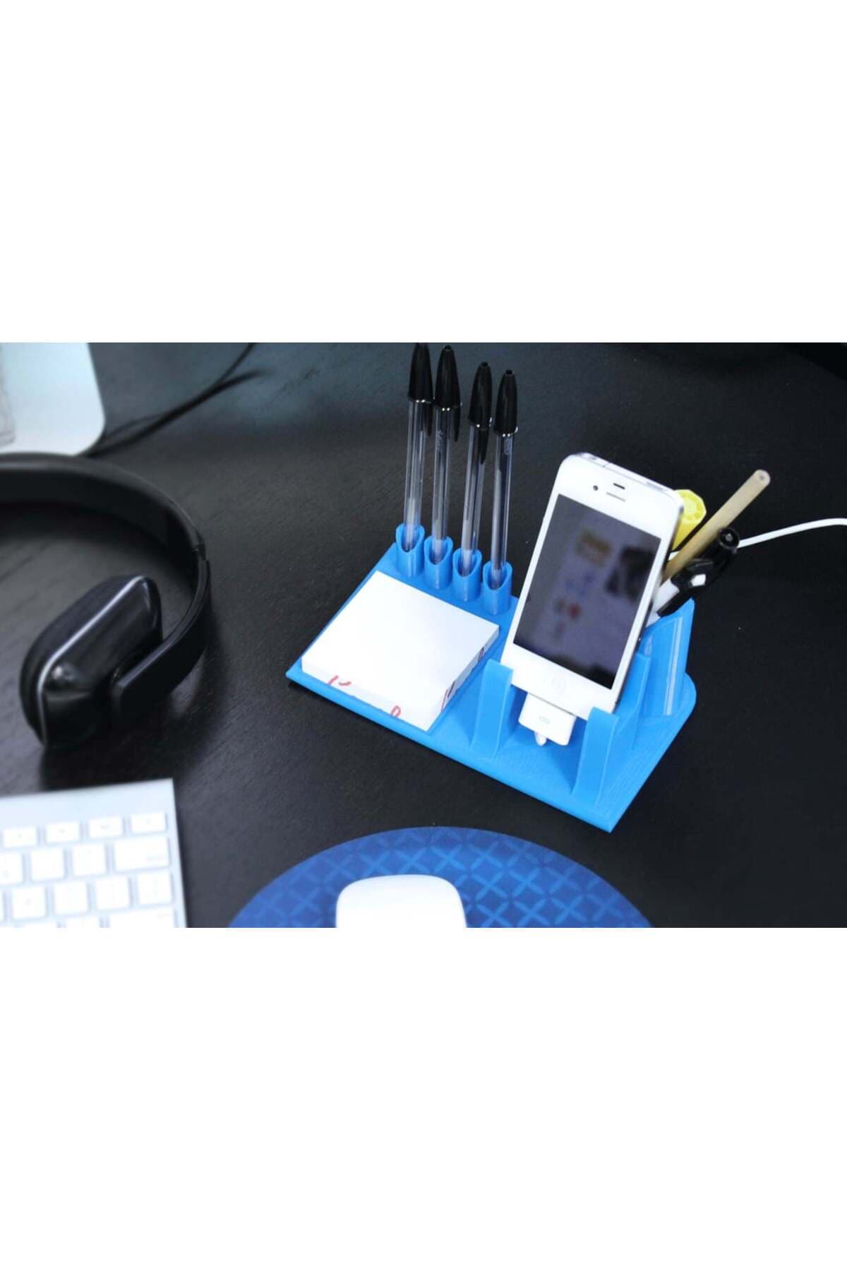 Premium Telefon Standlı Masaüstü Organizer - 20x10 Cm Çok Amaçlı Kalemlik ve Düzenleyici