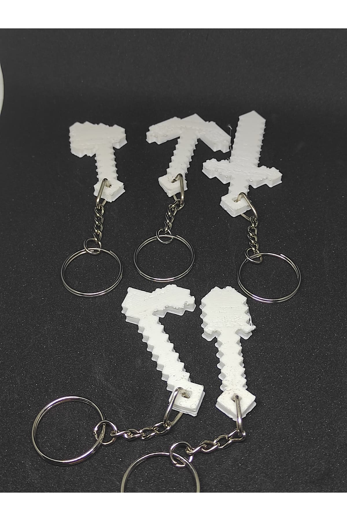 Premium Minecraft Anahtarlık Seti 5'li Piksel Figür Koleksiyon Hediye