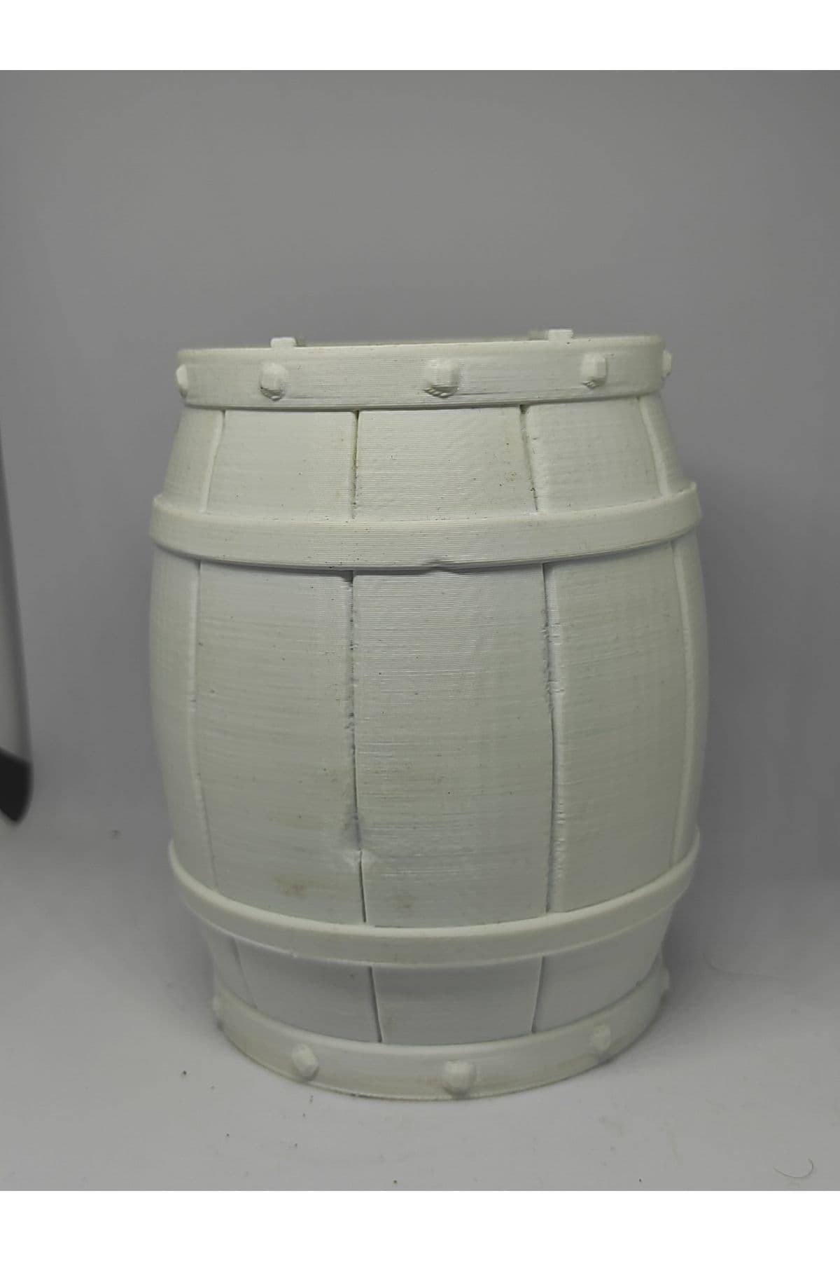 Beyaz Modern Para Fıçısı Kumbara - Dekoratif ve Dayanıklı Tasarruf Kutusu