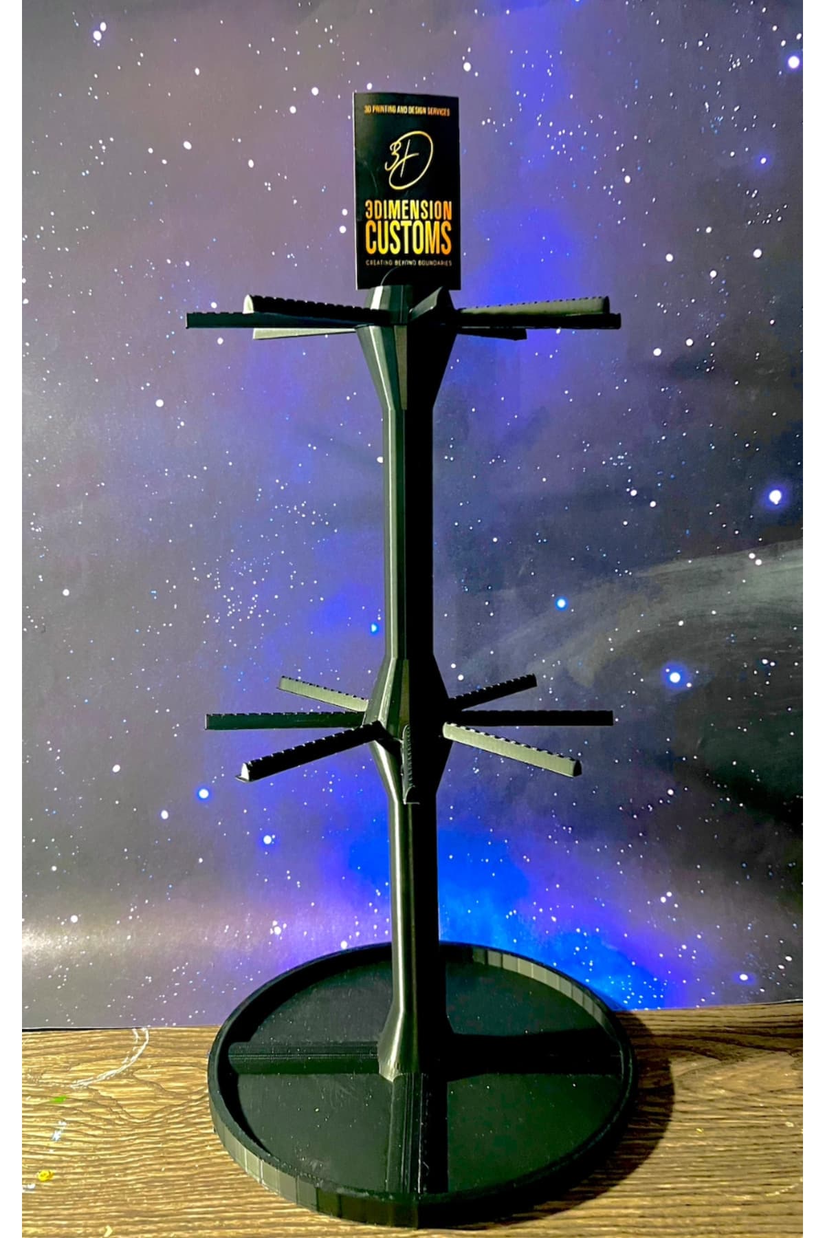 Premium Dönen Anahtarlık ve Takı Standı - Rulmanlı 360 Derece Döner Organizatör