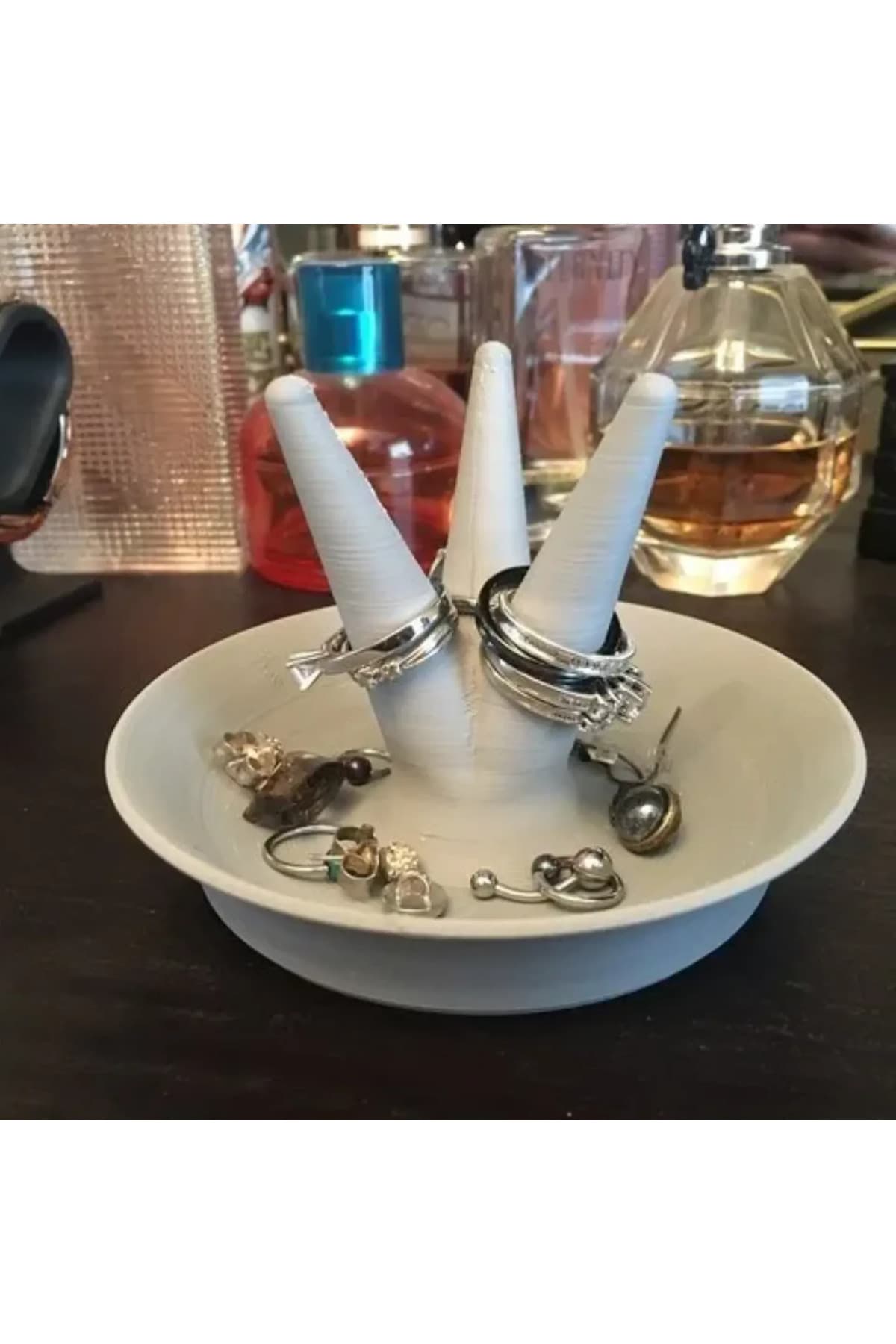 Premium Çok Fonksiyonlu Takı Standı - Yüzük, Kolye ve Küpe Organizer