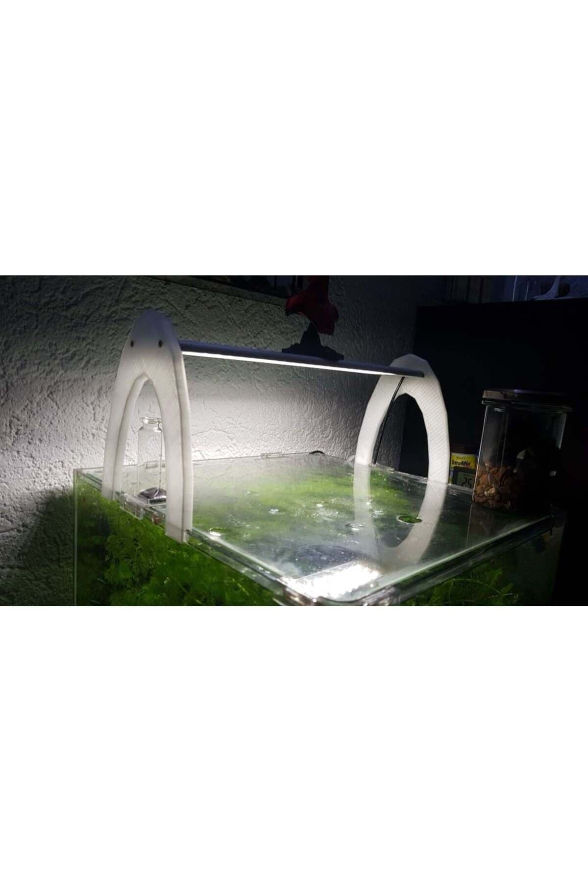 Premium Akvaryum LED Tutucu Beyaz - Şık Tasarım, Güvenli Sabitleyici Aparatı