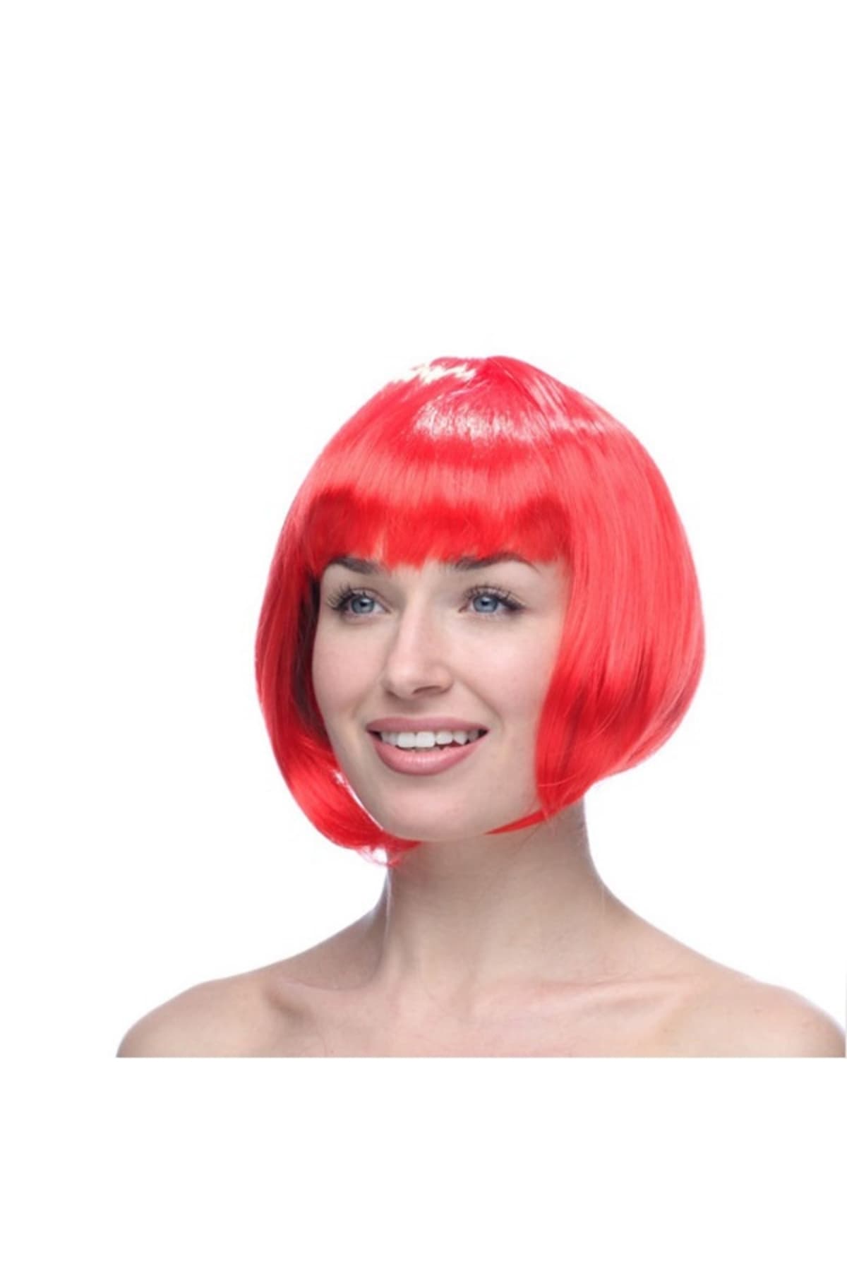 Premium Kırmızı Peruk - Parti Kostümü ve Etkinlikler İçin Dikkat Çekici Aksesuar