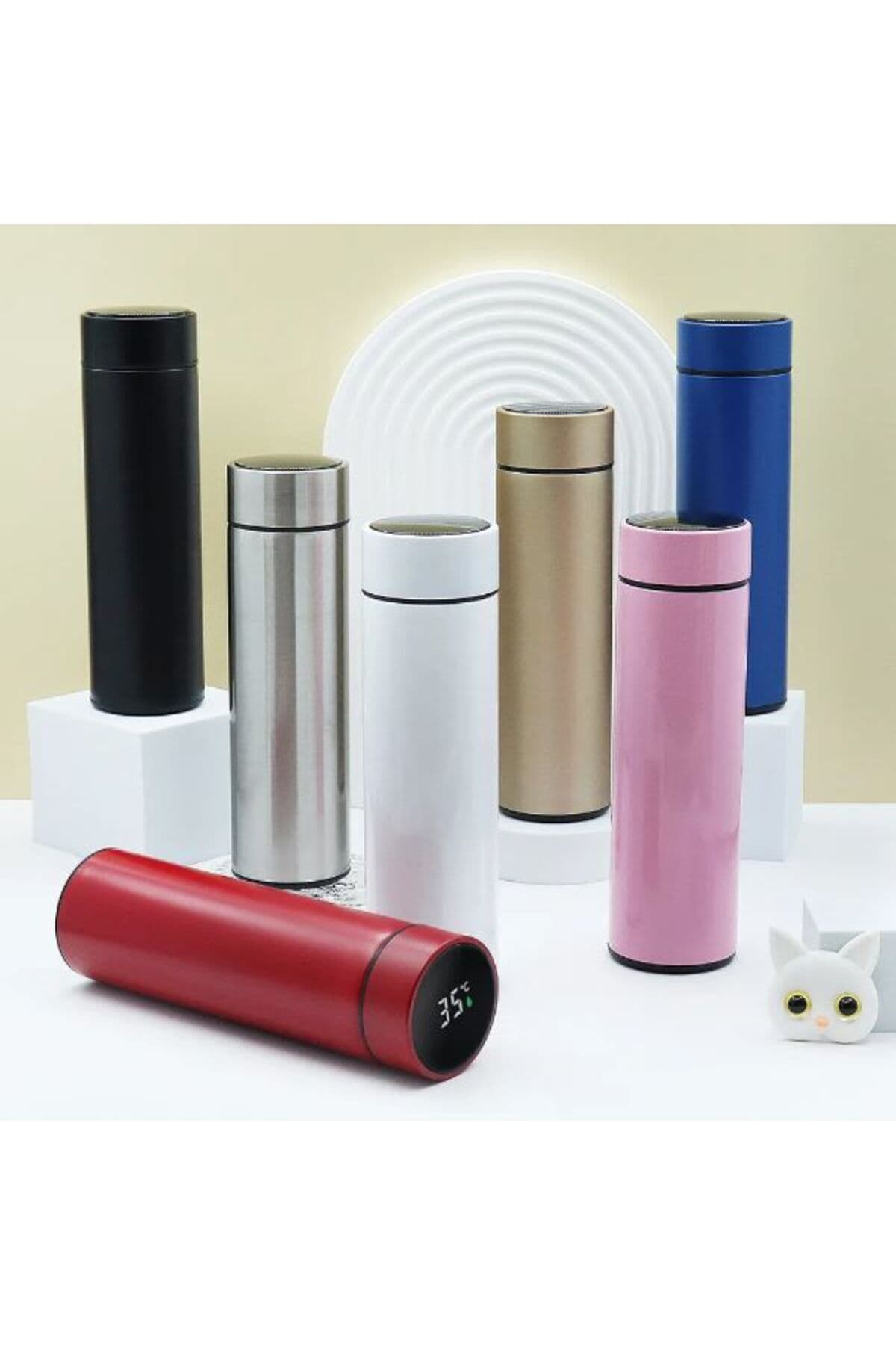 Premium Dijital Termos 500 ml - Sıcaklık Göstergeli, Paslanmaz Çelik, Seyahat ve Günlük Kullanım