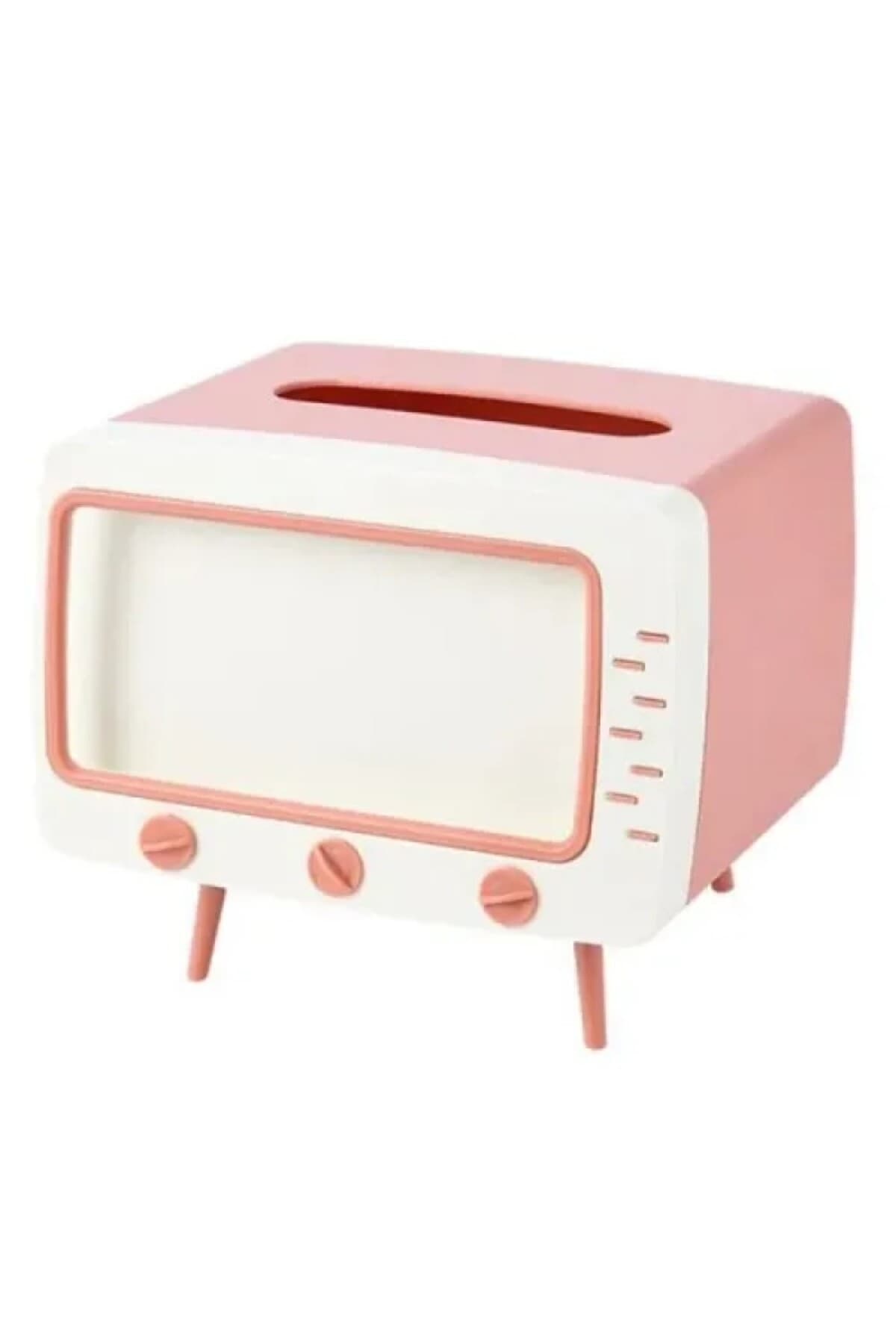 Premium Retro Telefon ve Tablet Tutuculu Peçetelik - Masaüstü Çift Fonksiyonlu Stand