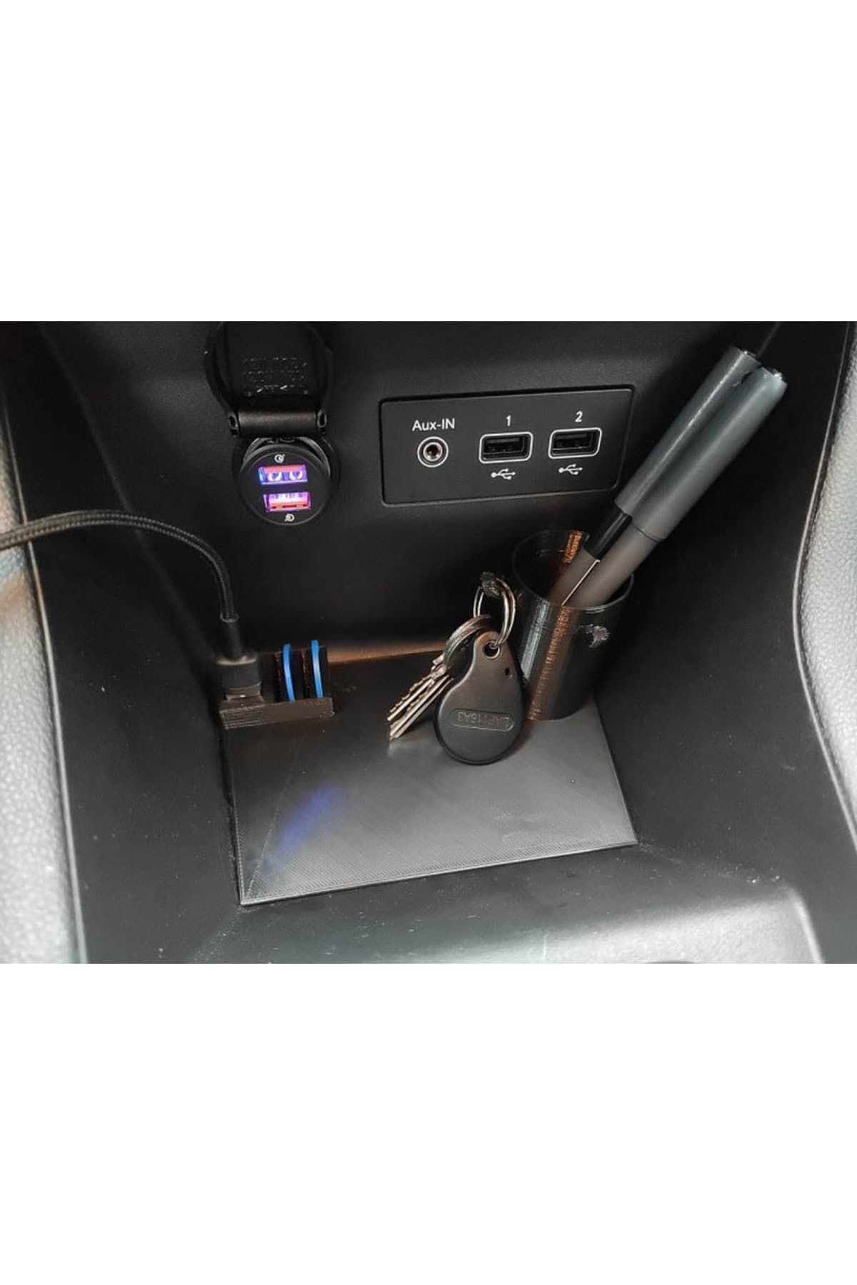 Premium Renault Clio 5 Konsol Organizer - Anahtar, Telefon, Kart Tutucu Araç İçi Düzenleyici